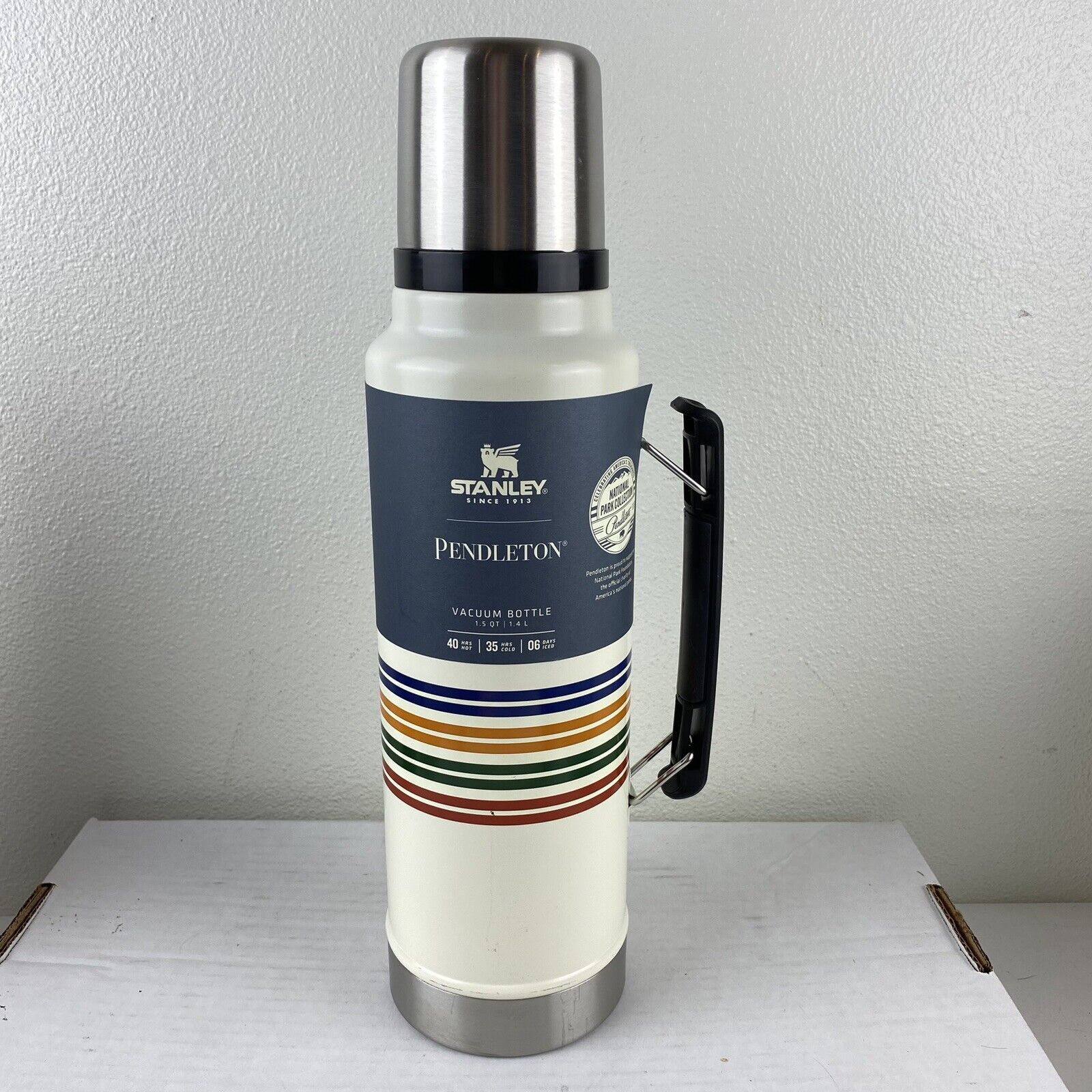 Pendleton Stanley Vacuum Thermos 1.5 QT Capacity National Park Collection White