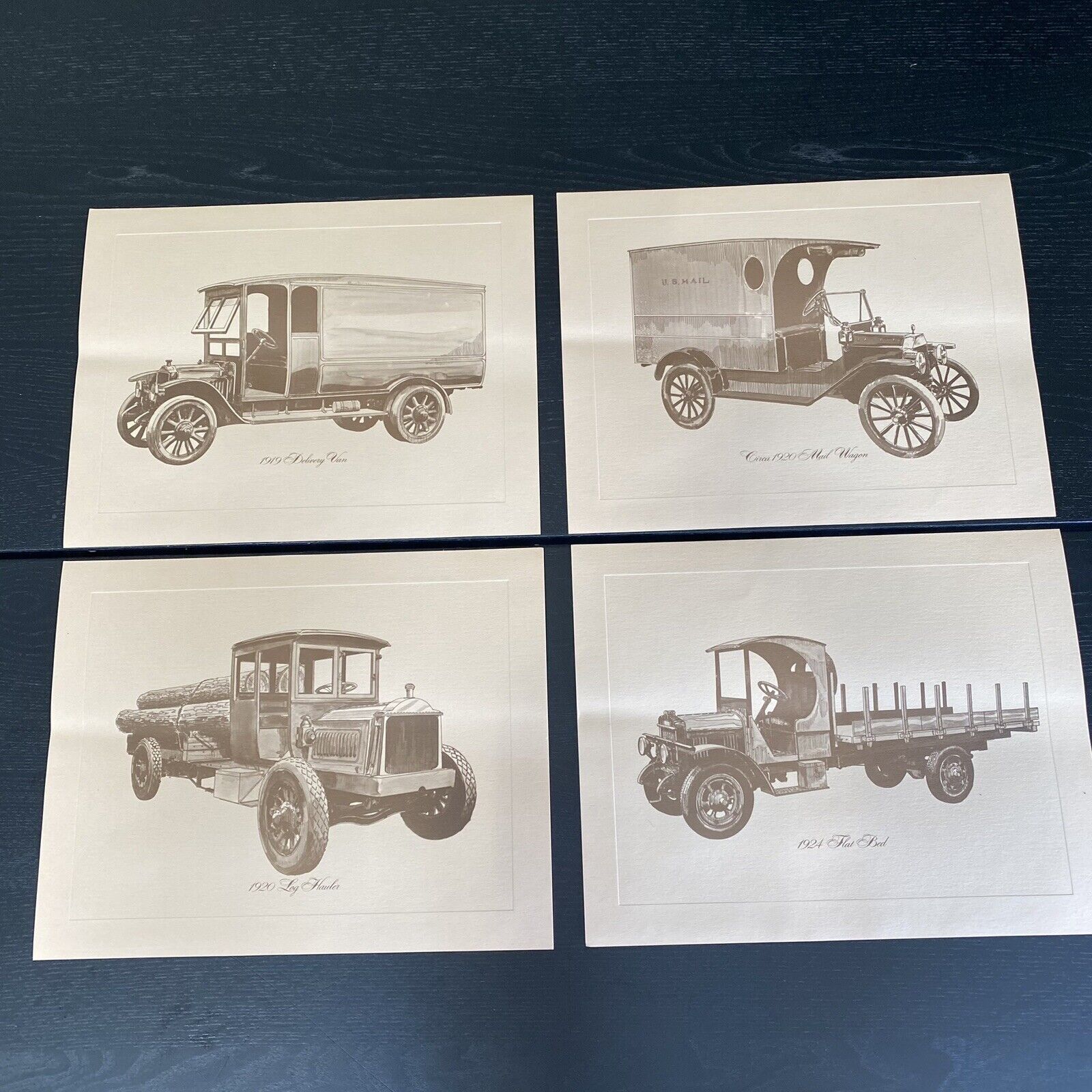 Rockwell Antique Truck Collection Reprints Set Of 4 art framable vtg