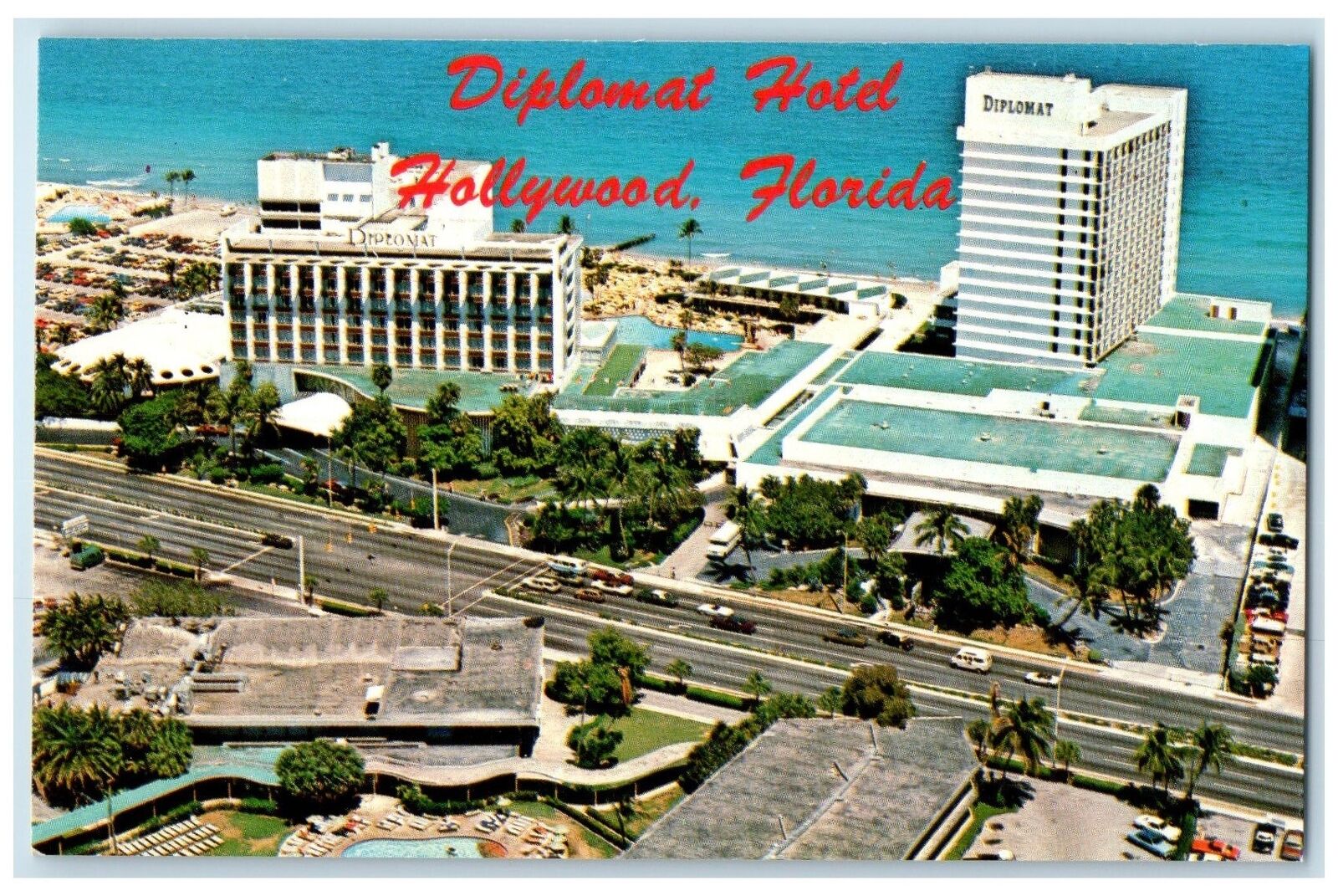 c1950's Diplomat Hotel Restaurant Atlantic Ocean Hollywood Florida FL Postcard