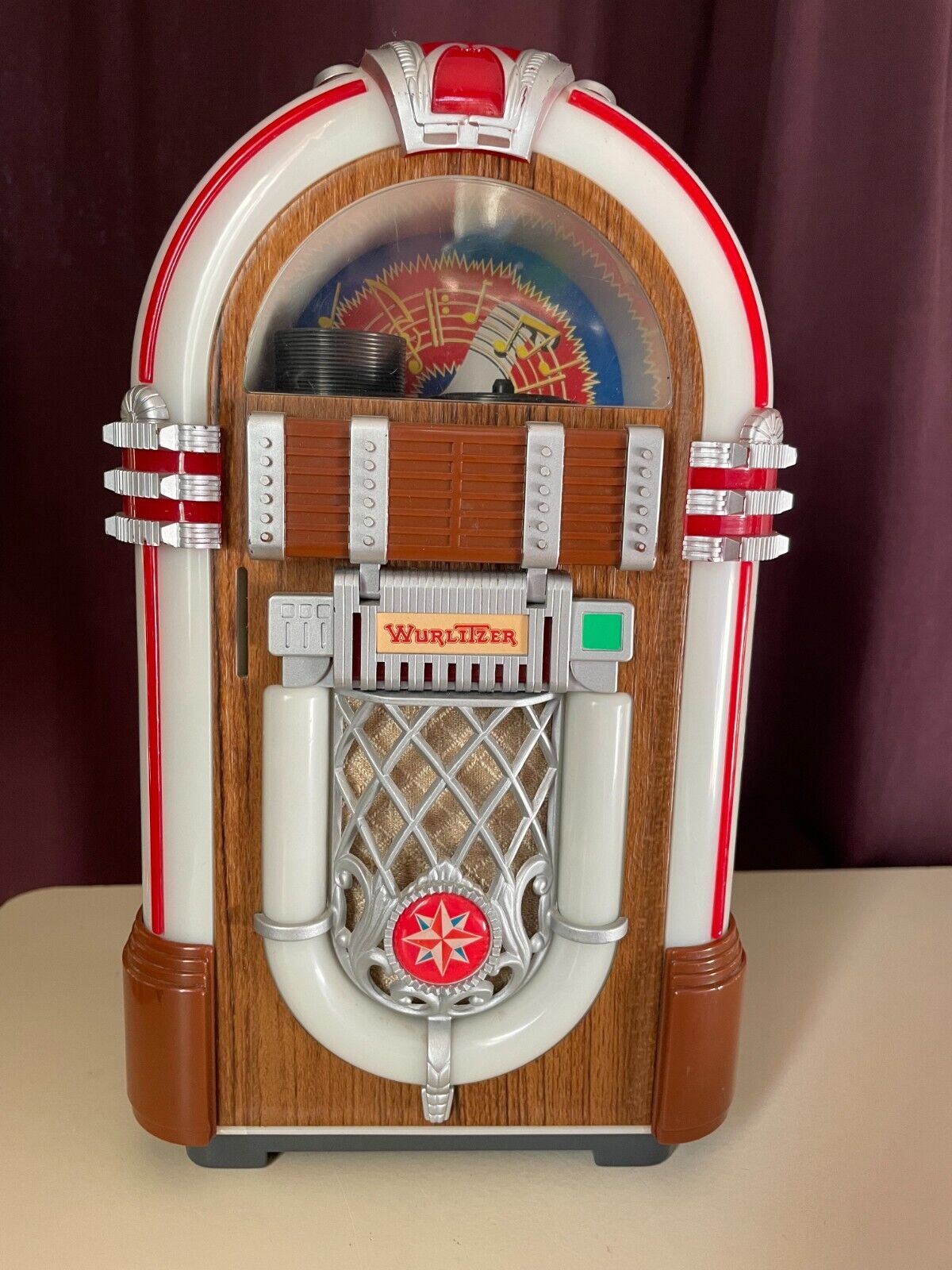 Vintage Wurlitzer Leadworks Jukebox Toy Fifties 1950\'s No Tapes or Battery Door
