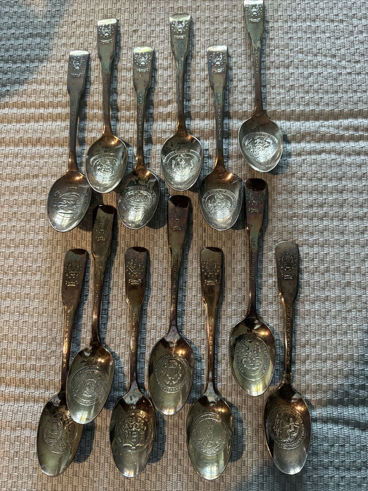 Antique Silverware LOT OF 13 Vintage STATE Original Colony Spoons