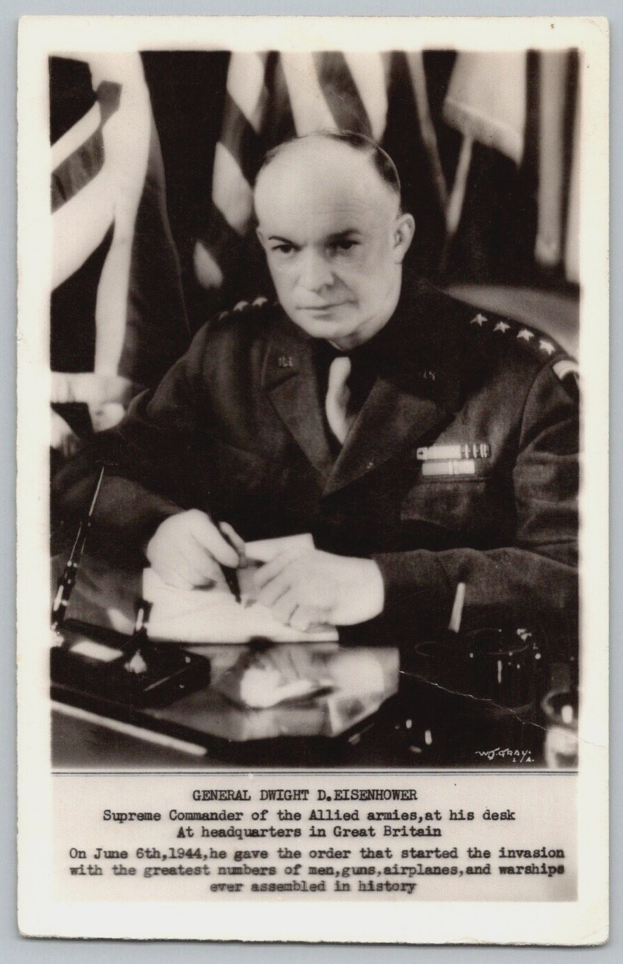 RPPC Postcard~ General Dwight D. Eisenhower~ Supreme Commander Allied Armies