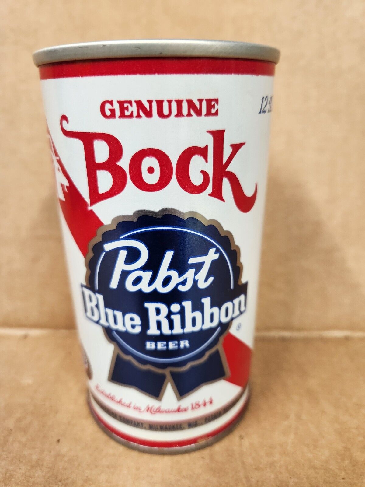 Pabst Blue Ribbon Beer Can Pbr 12oz Vintage Milwaukee Pull Tab Top Bock Tapacan