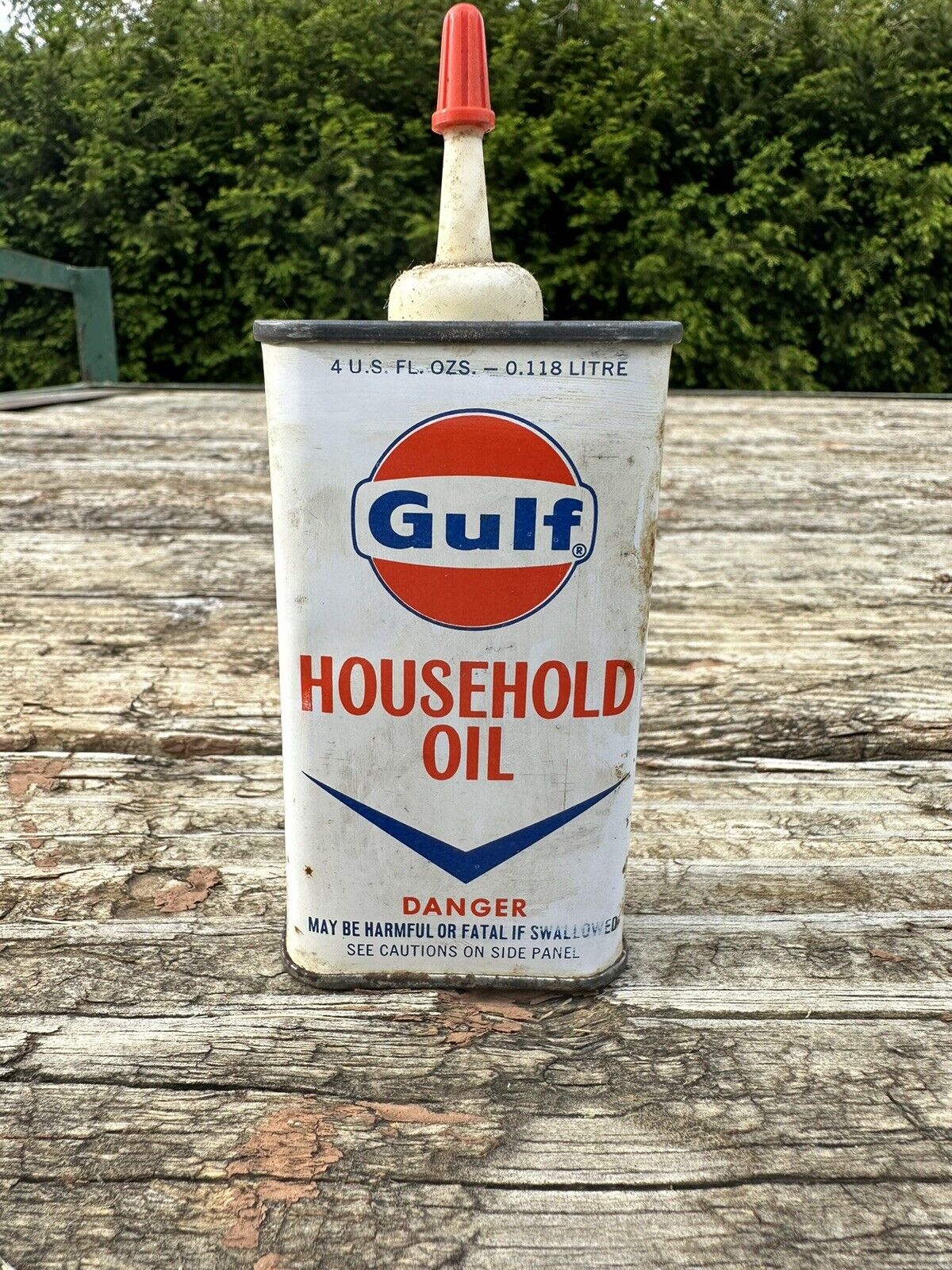 Vintage Gulf Household Metal Oil Can 4 oz.