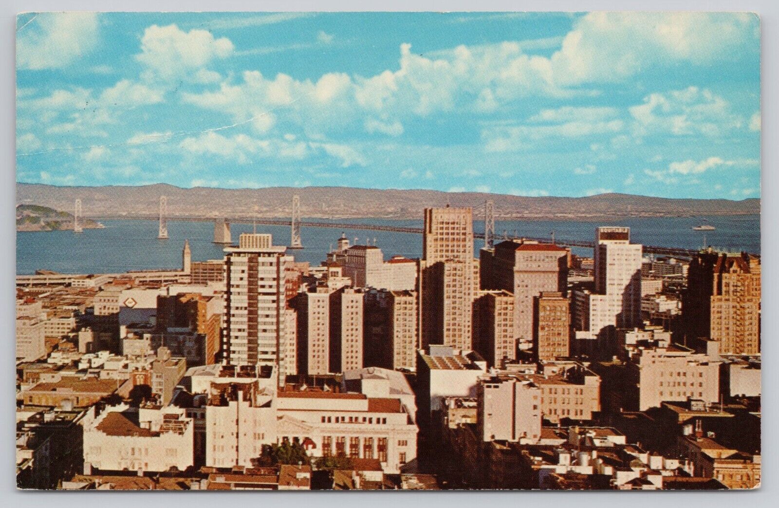 San Francisco California, City Skyline from Nob Hill, Vintage Postcard
