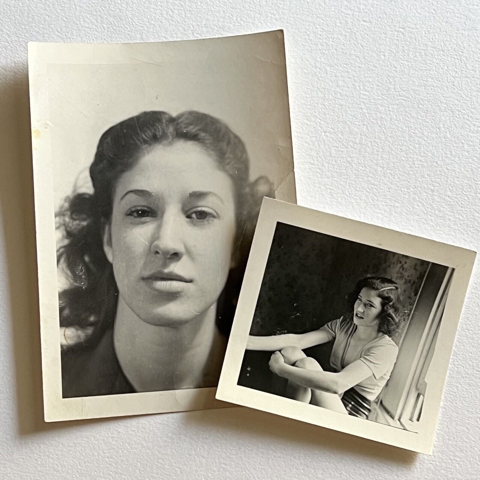 Vintage B&W Snapshot Photograph Very Beautiful Enchanting Young Woman