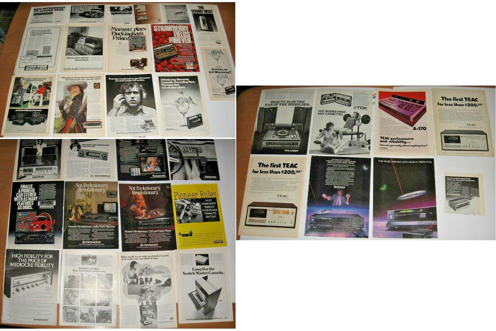 Vintage Stereo Print Ads Akai BIC Craig Dual Pioneer Sony TDK Teac 