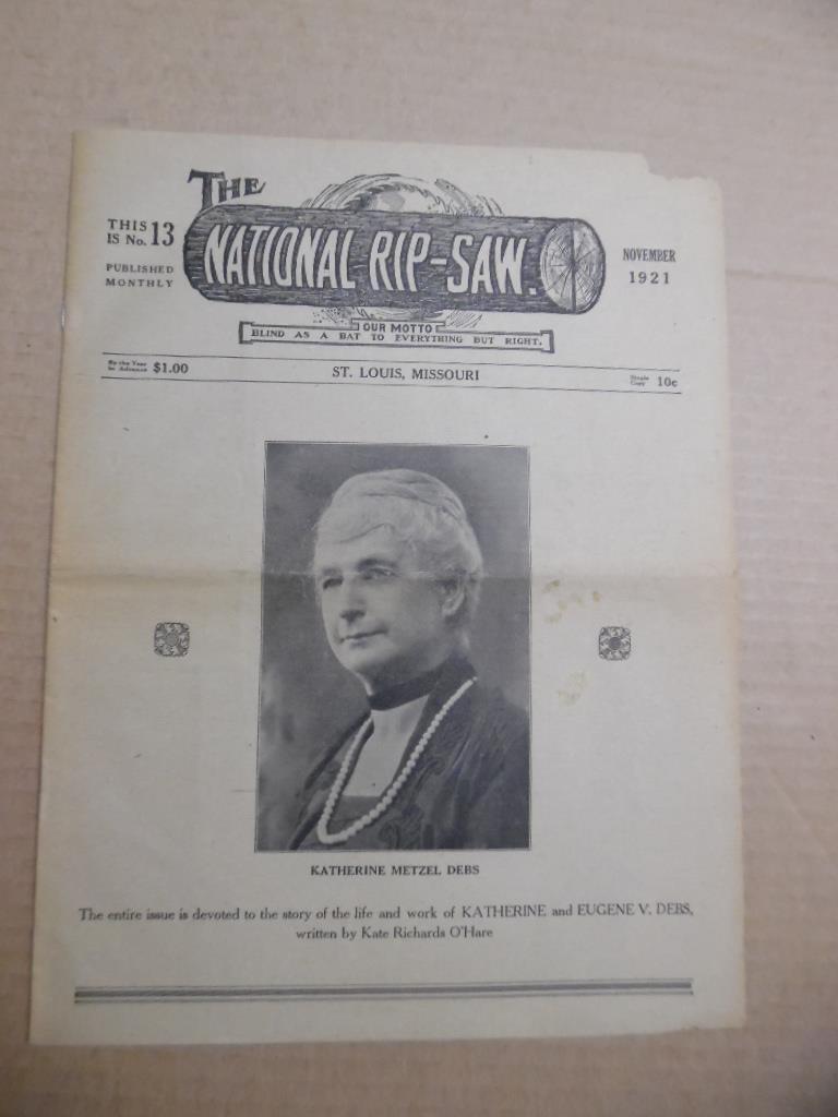 1921 The National Rip-Saw Socialist Magazine Eugene Debs Issue Antique Original