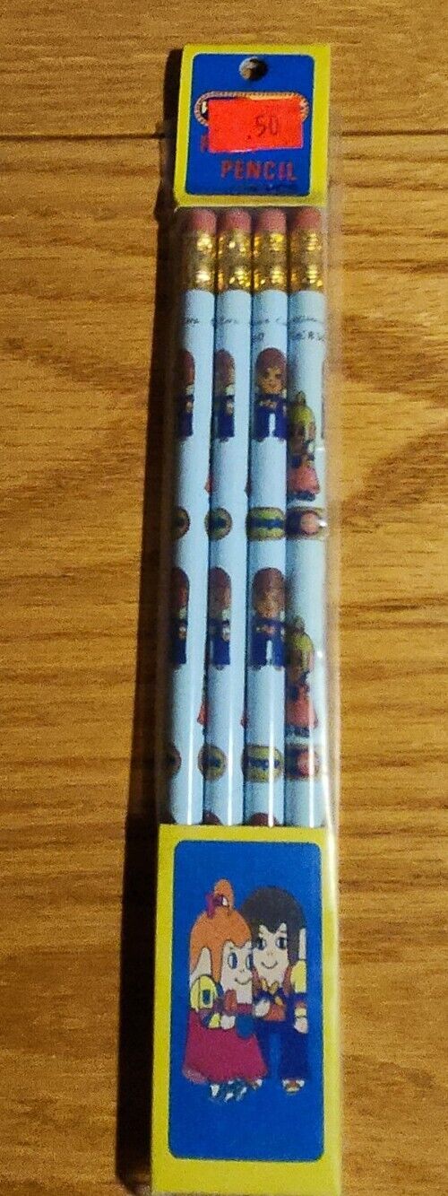 VTG Popsicle People Fruit Pencil 1982 blue color boy and girl cartoon picture 