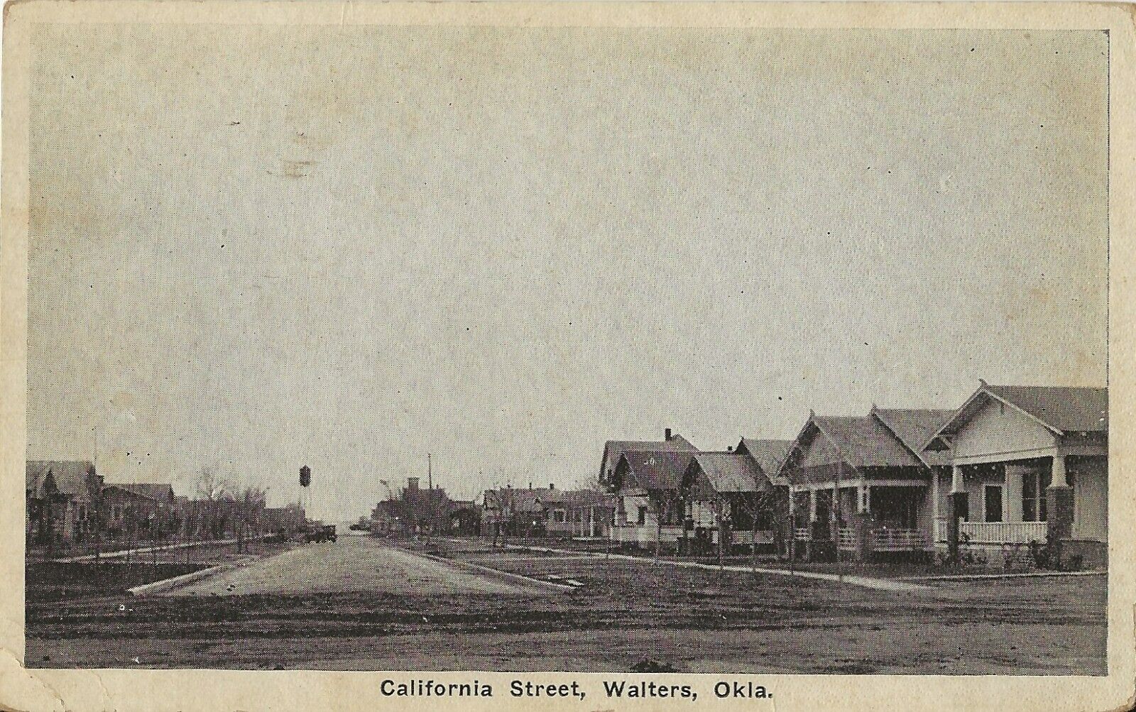 Postcard Oklahoma Walters - California Street - c1915-20s - Cotton County Unused