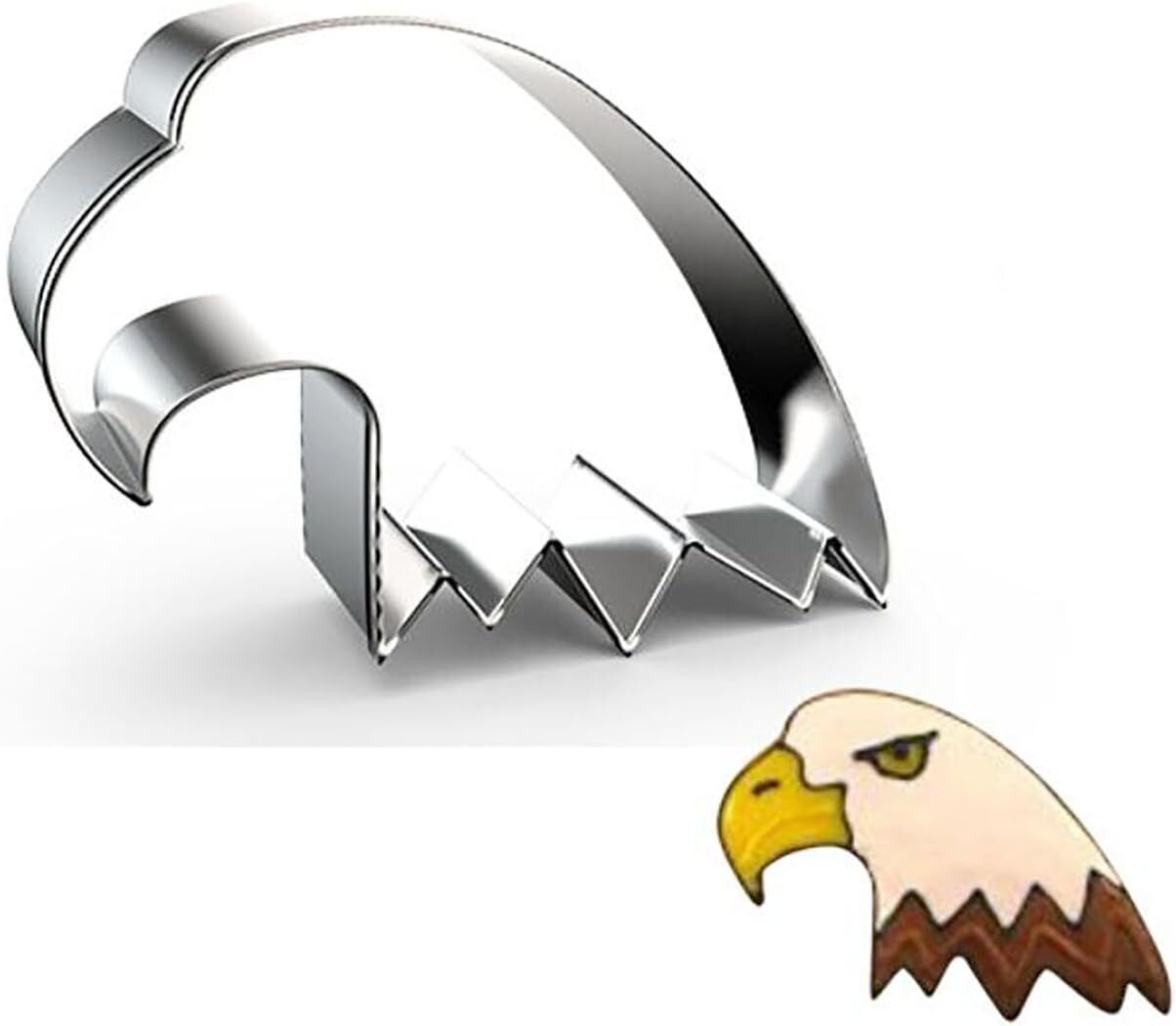 Eagle Bird Head Shape Cookie Cutter Silver 
