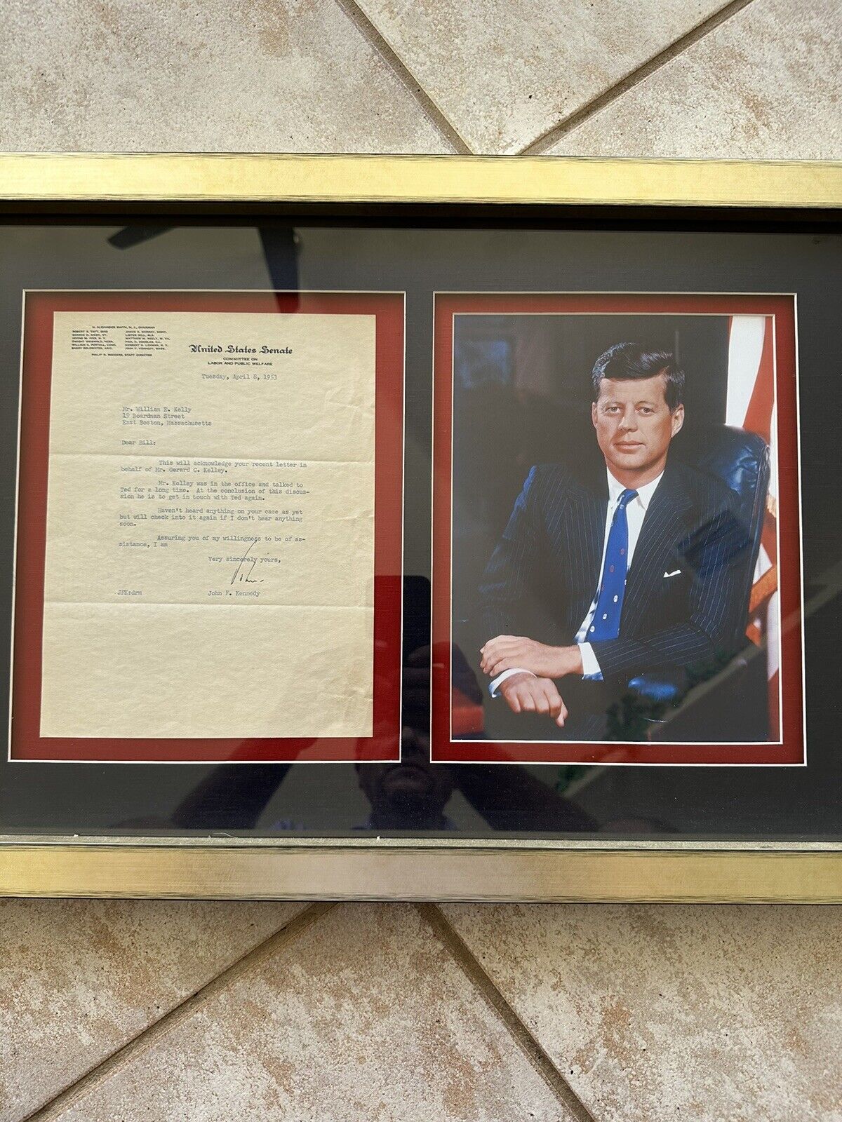 John Kennedy Signed Letter, JSA Certified And Notarized 
