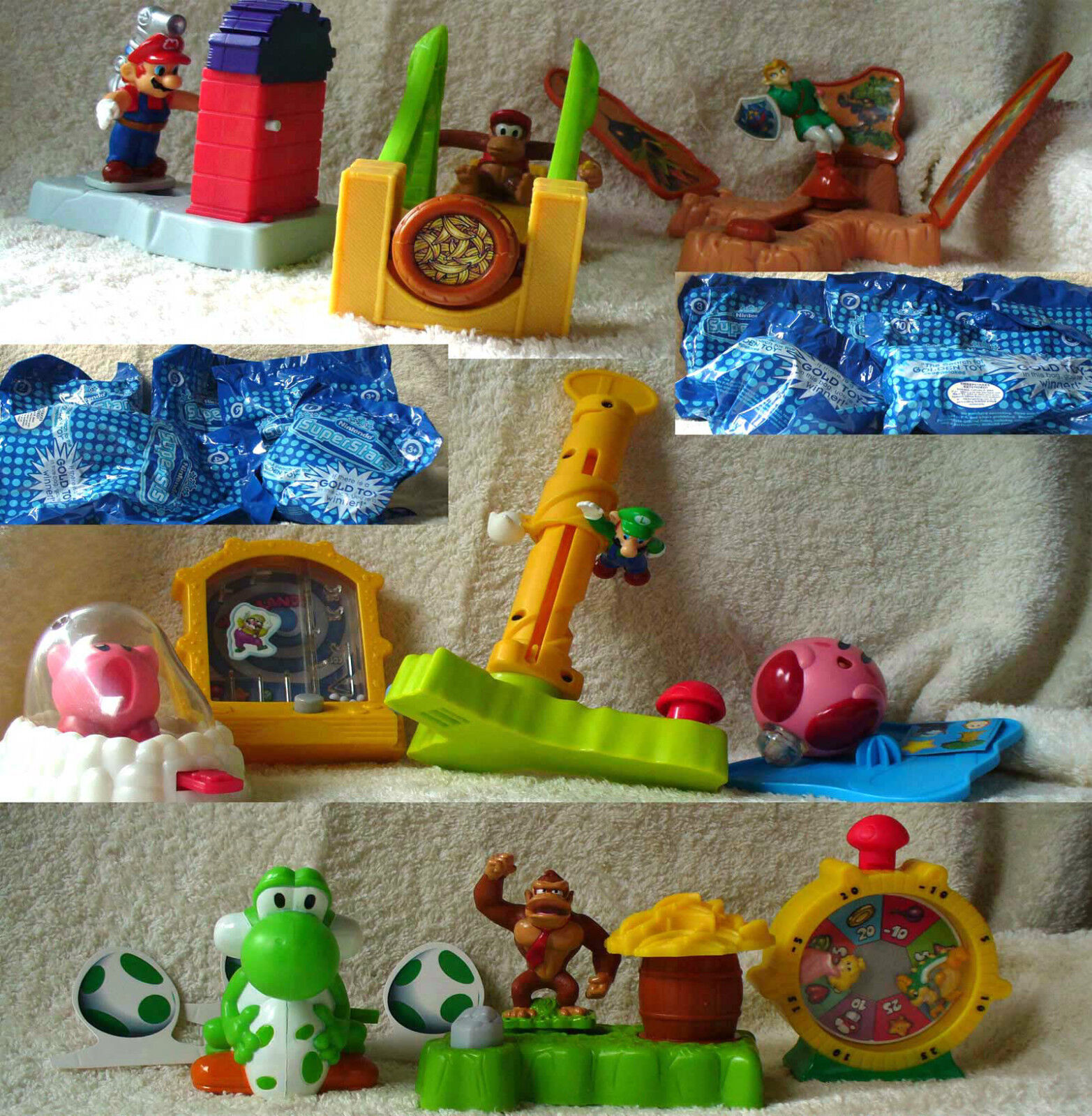 Burger King Nintendo SuperStars 10 toy complete set 2002 sealed Link Mario Luigi