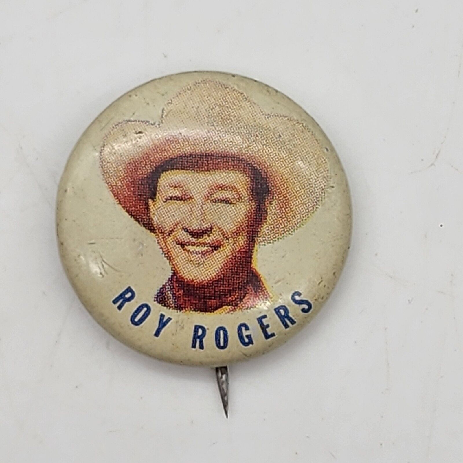 Roy Rogers pinback button midcentury Canadian Post Cereal free gift good cond