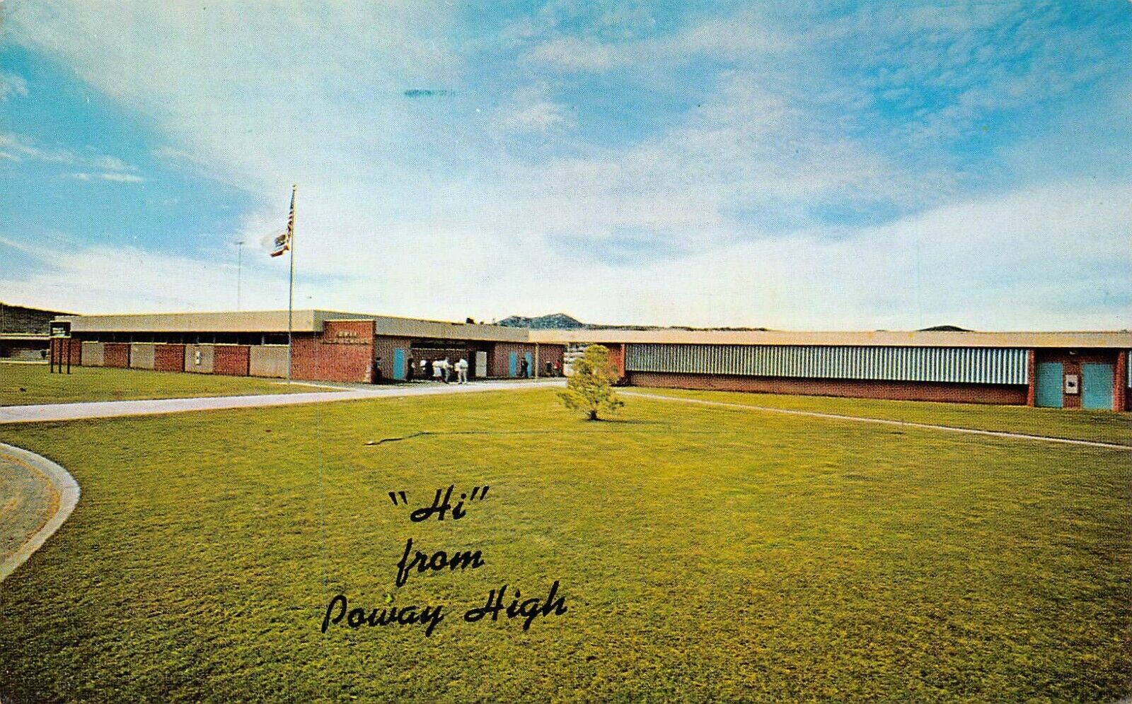 Escondido CA Poway High School California San Diego County Vtg Postcard A21