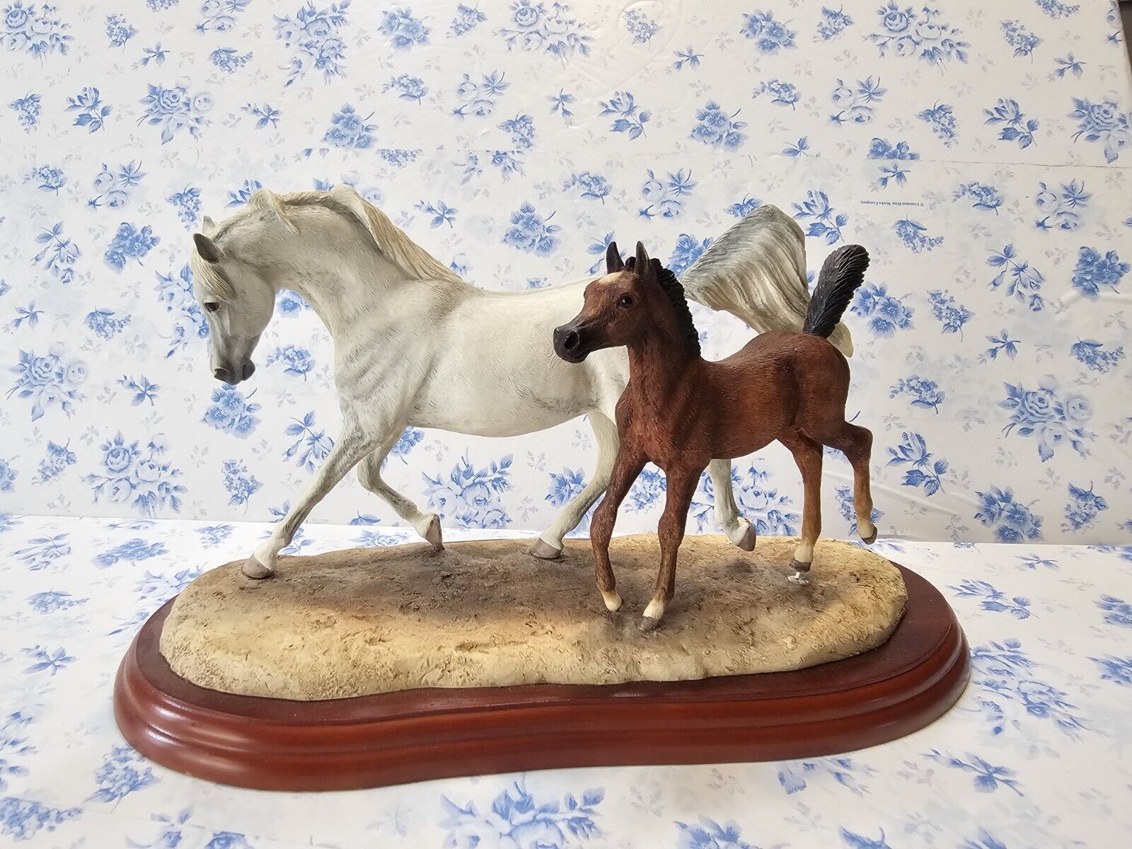 Border Fine Arts Horse ARAB MARE & FOAL Anne Wall Arabian Horses Cowboy Rare