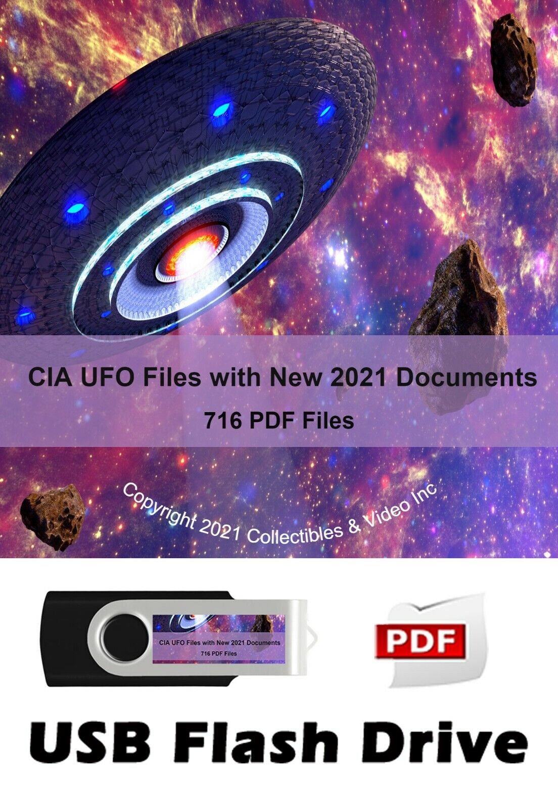 HUGE CIA UFO Files Collection with New 2023 Documents USB Flash Drive PDF Files