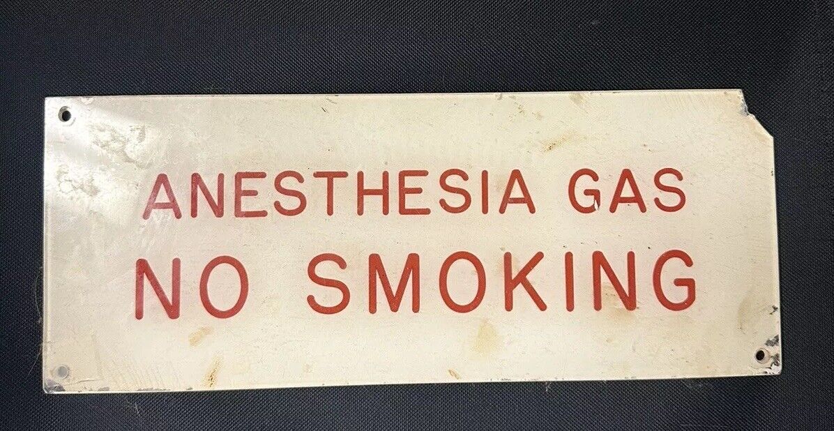 No Smoking Acrylic Gas Sign Original Removed From Old Hospital Vintage Wow 