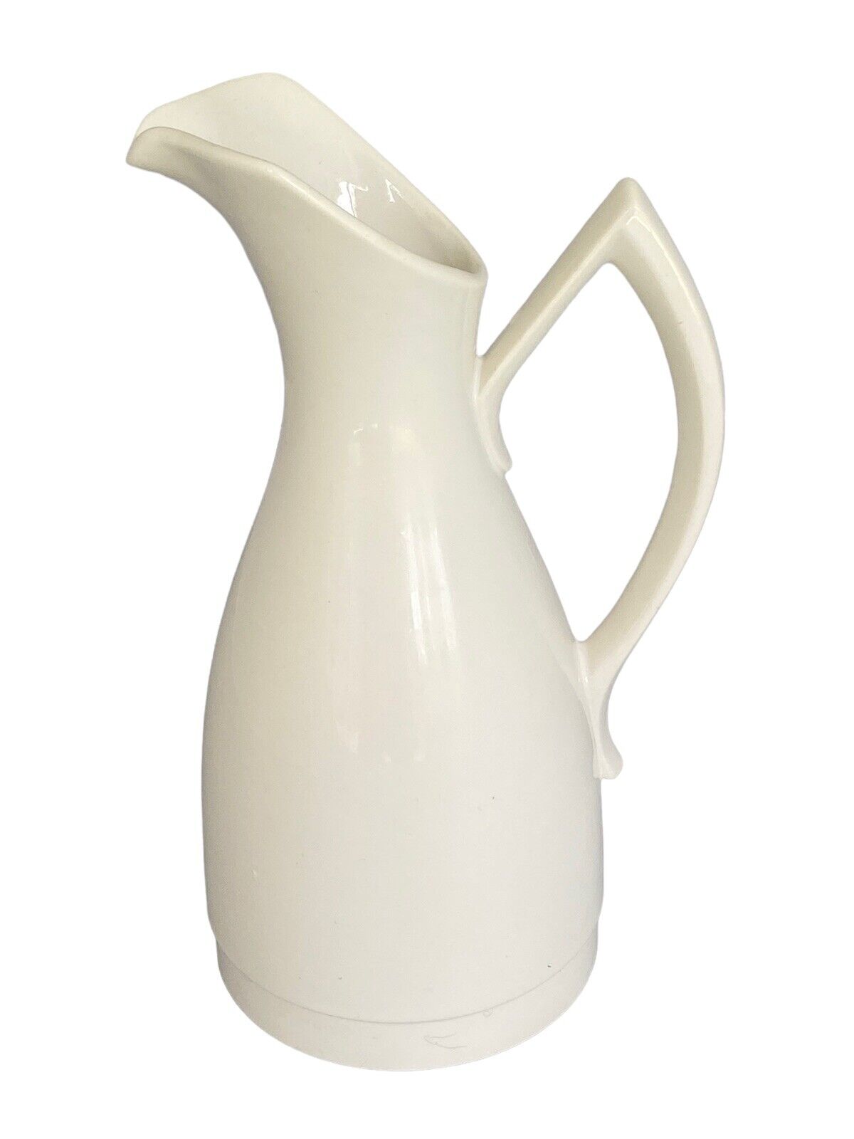 1957 White Carafe /Pitcher ￼Art Deco Style By Homer Laughlin “Kenilworth” Design
