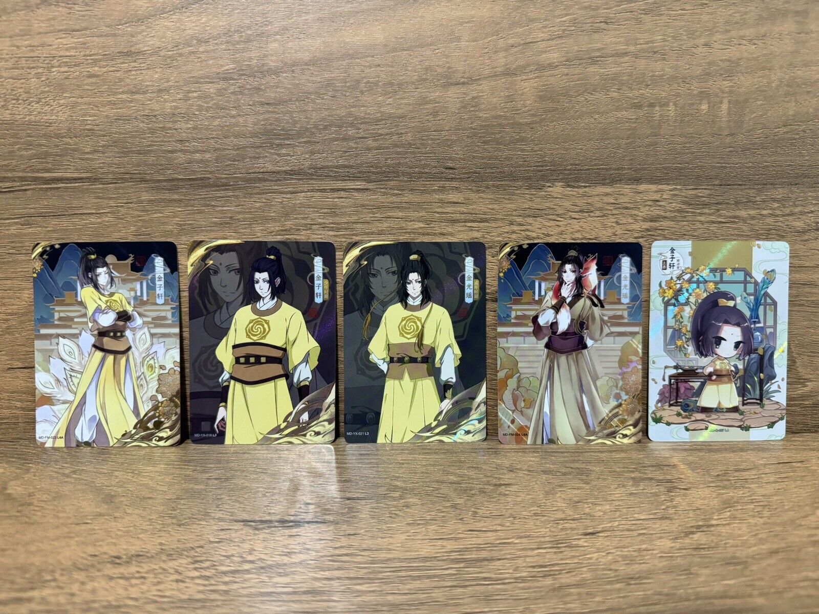 Lot of 5 Official Mo Dao Zu Shi Cards - Jin Guangyao and Jin Zixuan