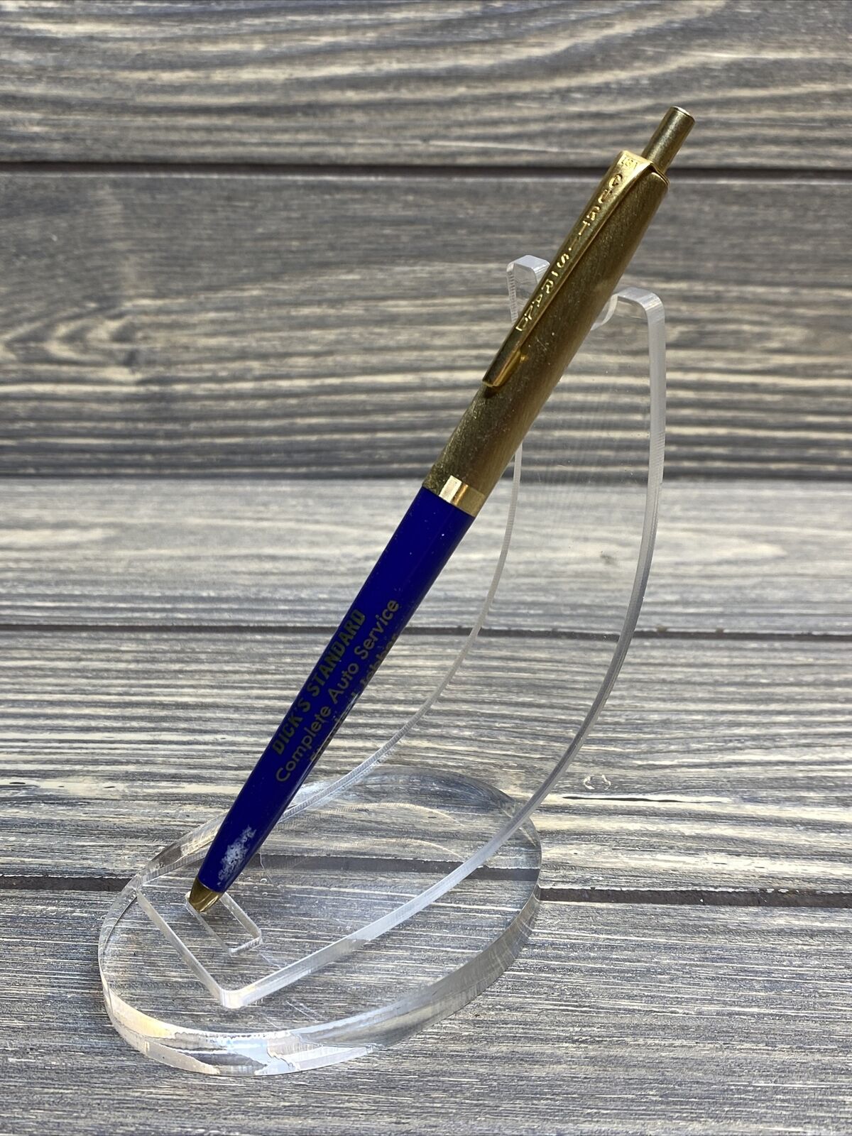 Vintage Pen Dick’s Standard Complete Auto Service￼ Rock River Wyoming￼ Blue Gold