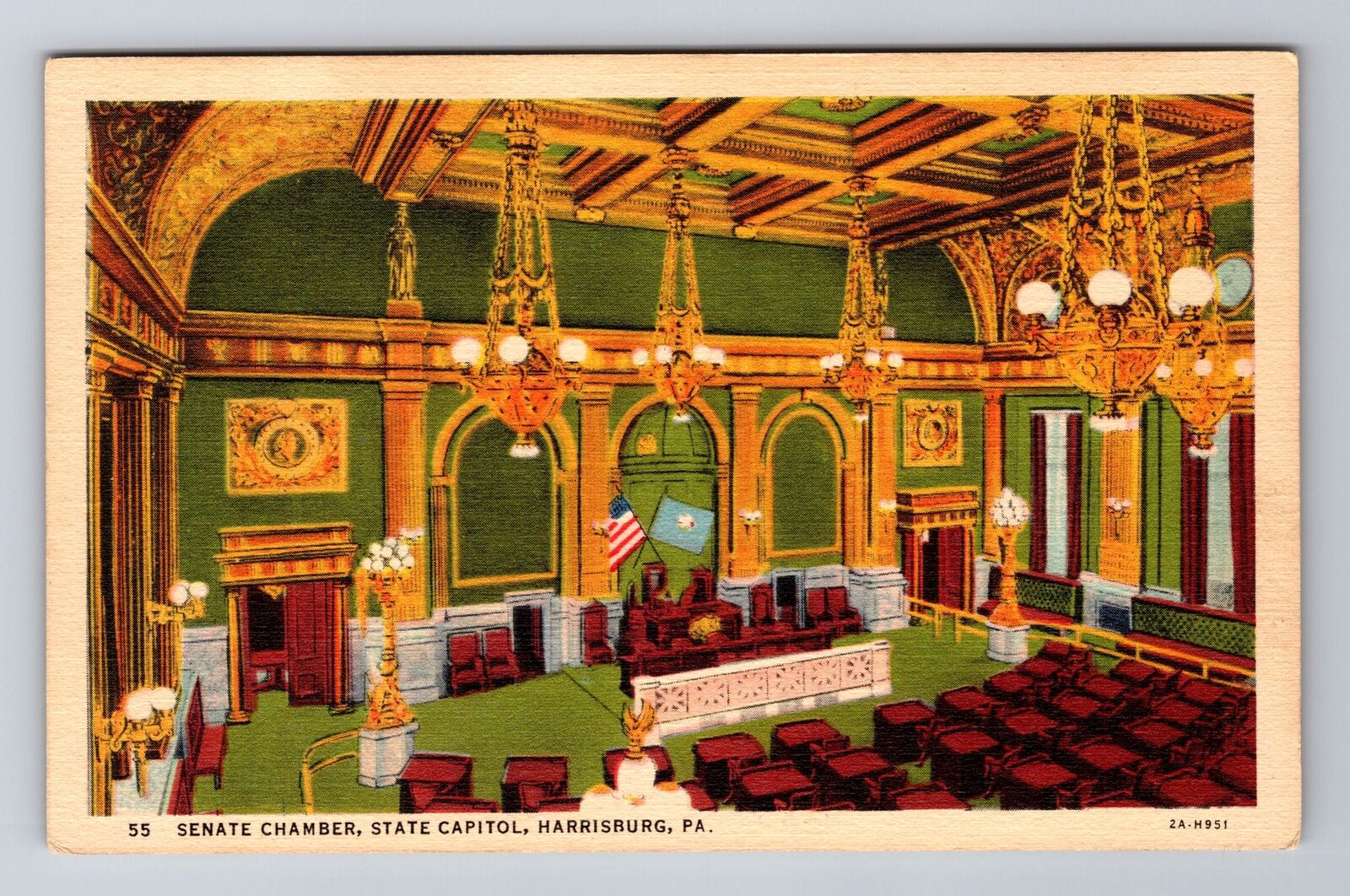 Harrisburg PA-Pennsylvania, Senate Chamber, State Capitol Vintage Postcard