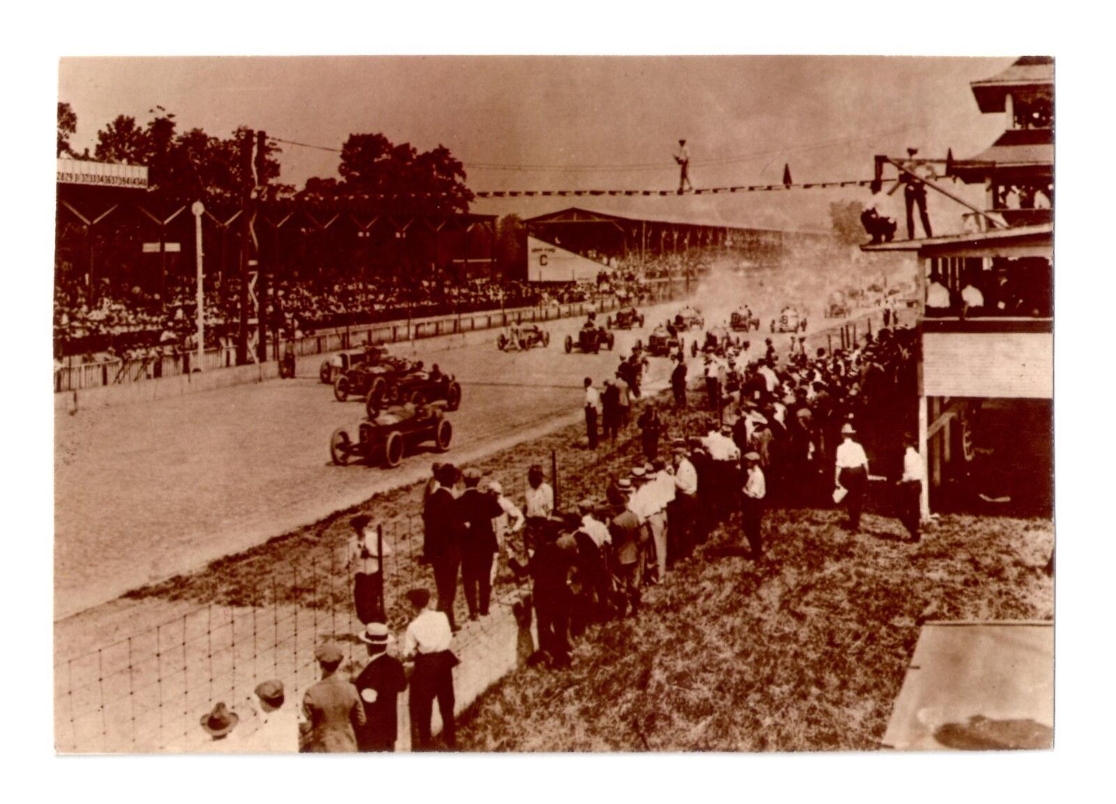 Indy 500 Start (1919 Photograph) Postcard \