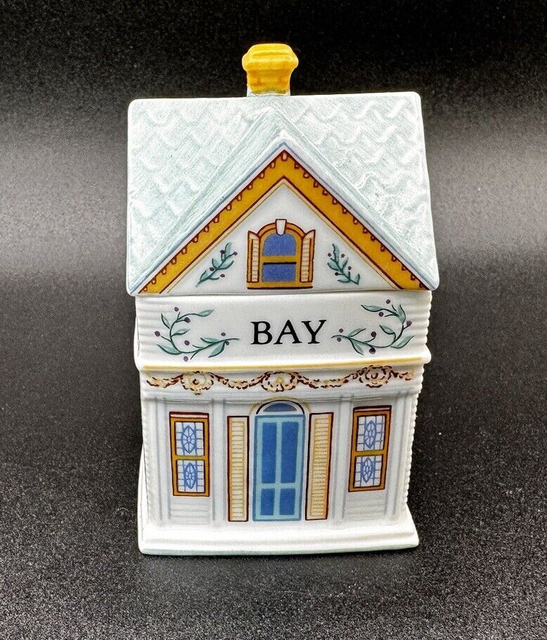 Bay—Lenox Spice Village Fine Porcelain House Cottagecore Jar 1989 3” Tall