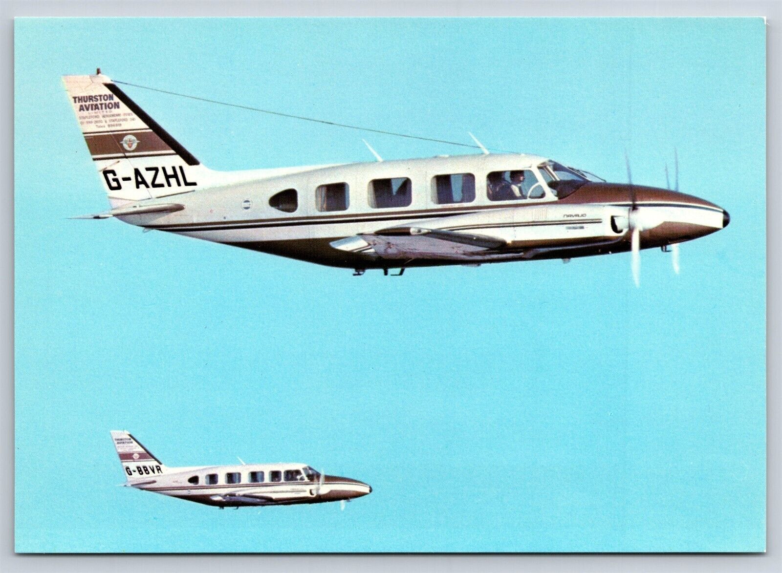 Airplane Postcard G-AZHL Piper PA31-310 Navajo Thurston Aviation Midair GP11