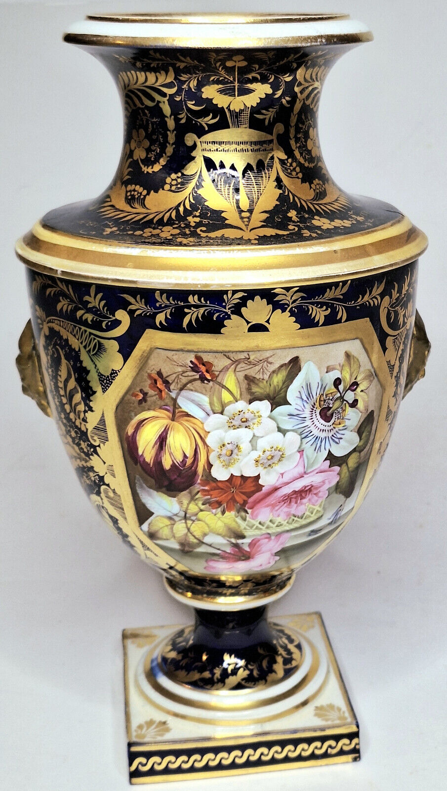 Hand Painted  Antique English Porcelain Urn Repaired Lyon LA,CA Bill Colby CIA