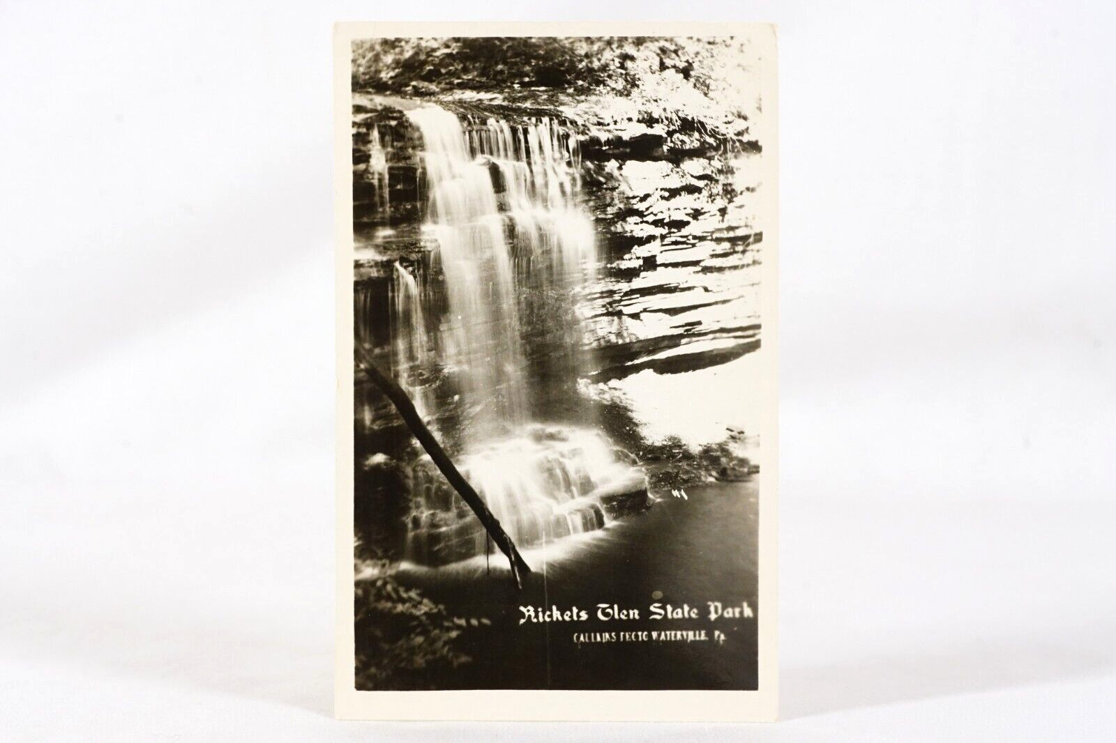 Rickets Glen Waterfall Waterville PA Vintage Real Photo Postcard RPPC