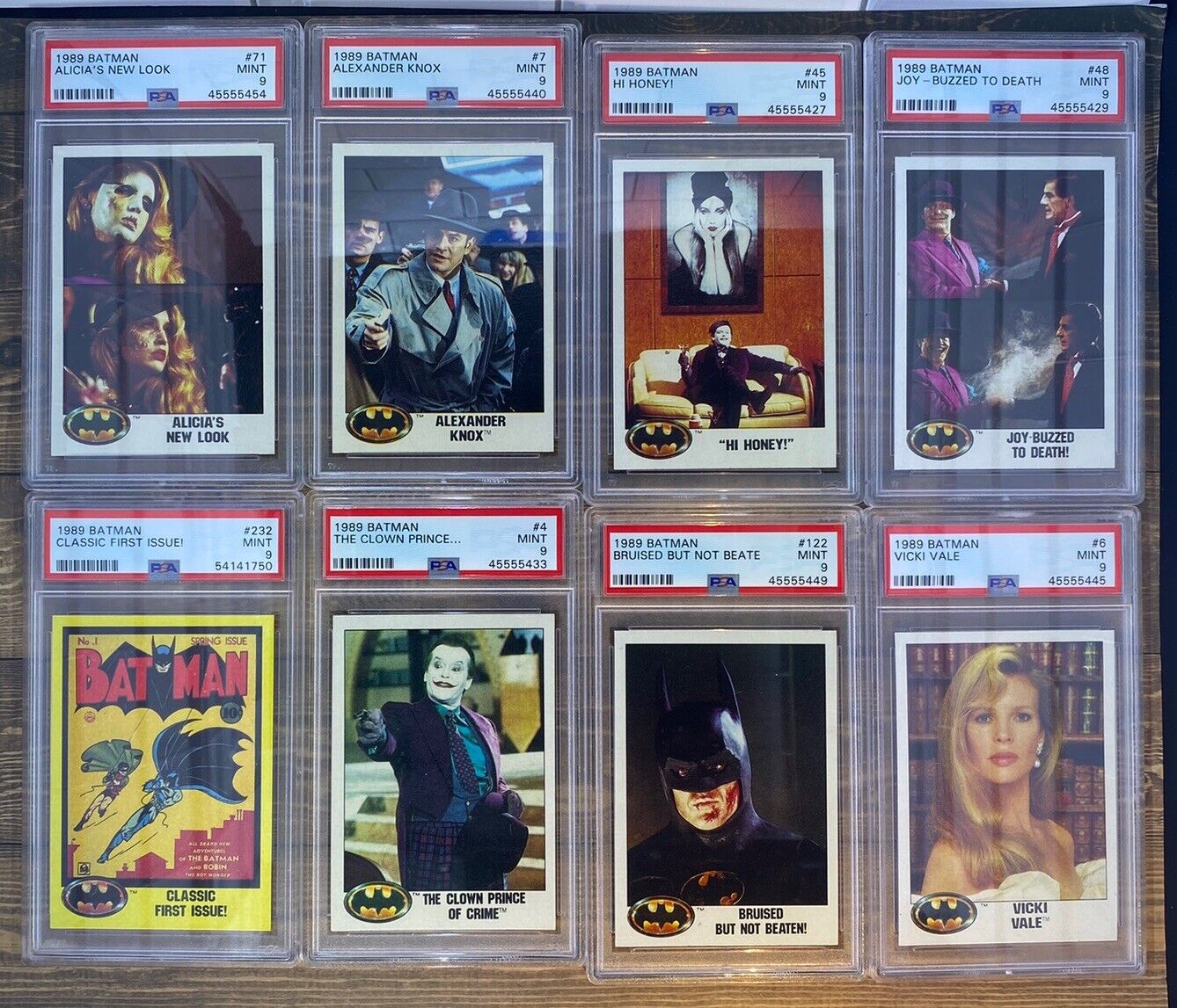 Lot Of 8 1989 Batman PSA9 Graded Cards