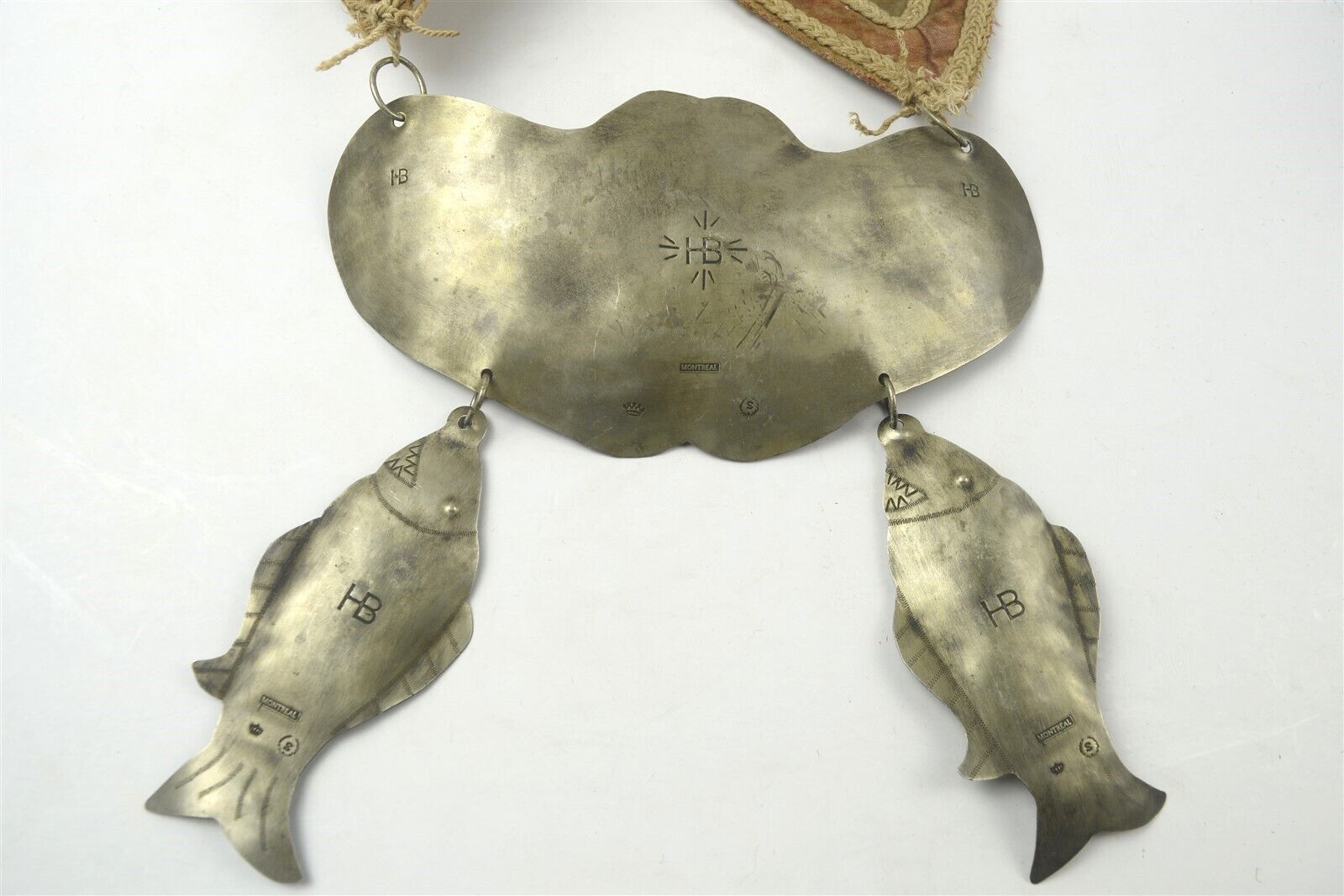 Antique 19th c. Hudson Bay Gorget Montreal German Silver + Presentation Collar