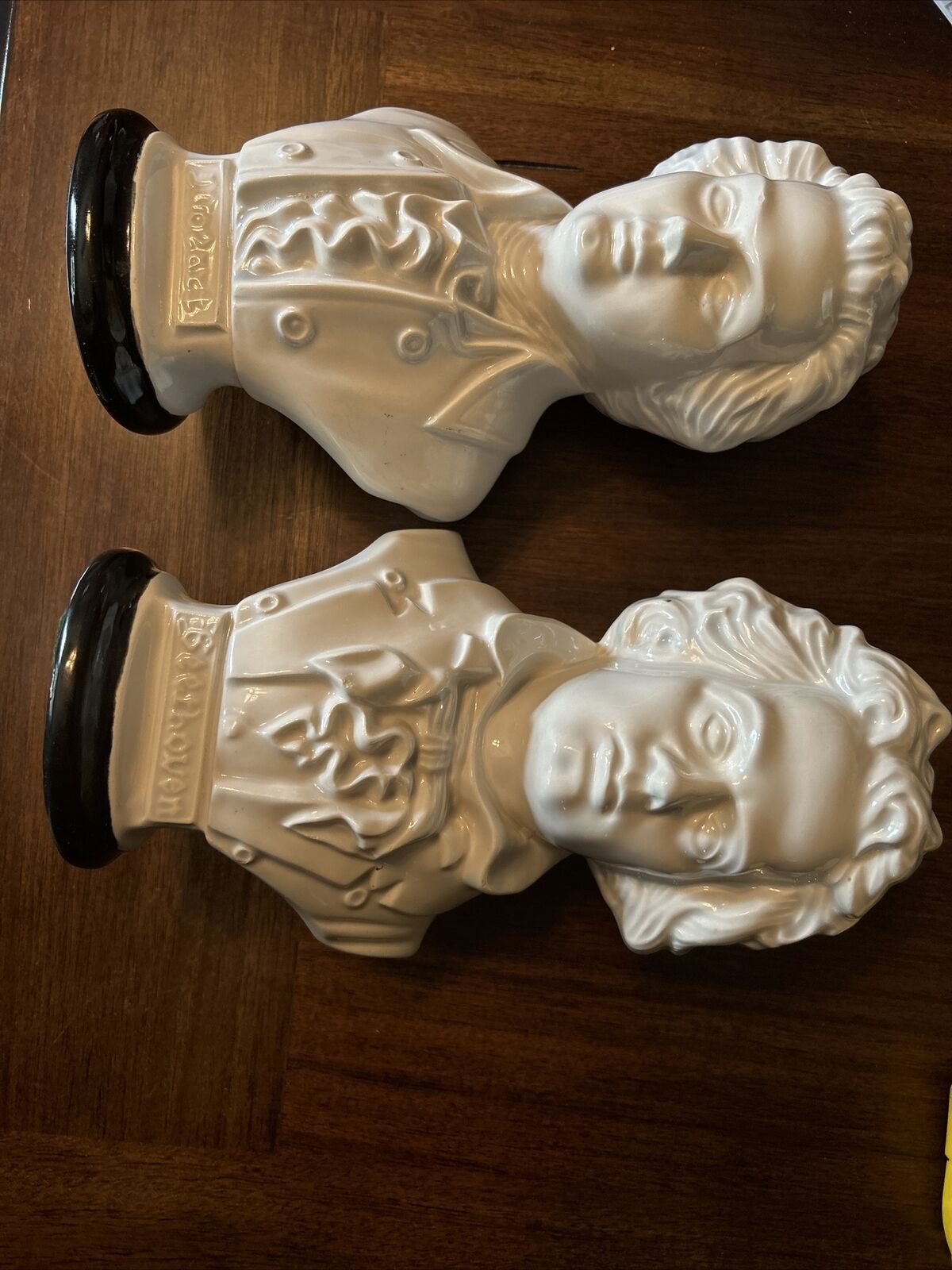 Ceramic Beethoven & Mozart Bust in Excellent Condition  Vintage RARE Antiques