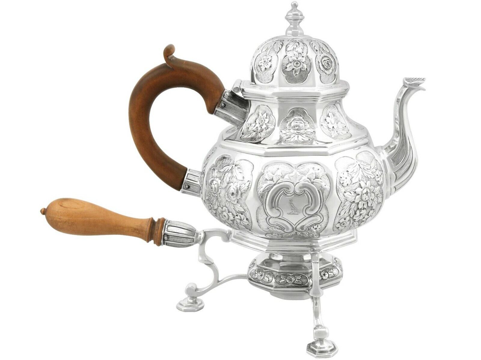 Sterling Silver Teapot with Spirit Burner Antique George III 1819