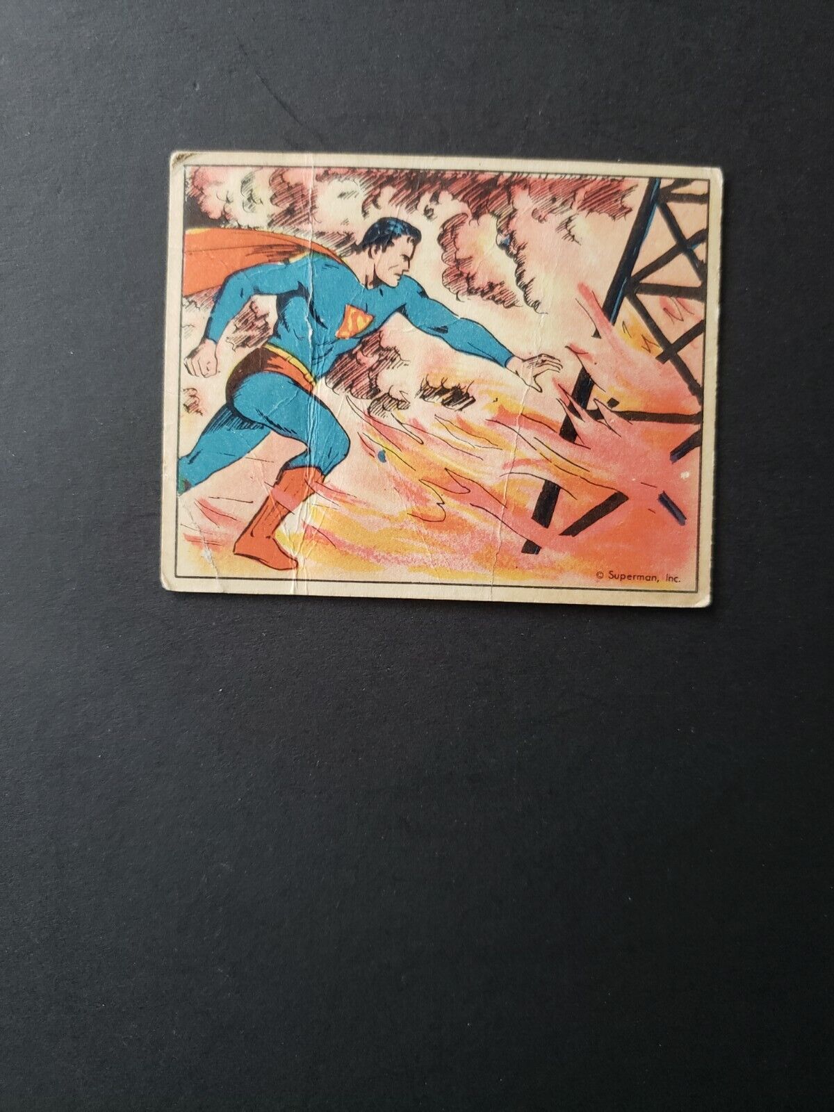 1940 Gum Inc Superman card # 34 Peril in the Oil Fields Original