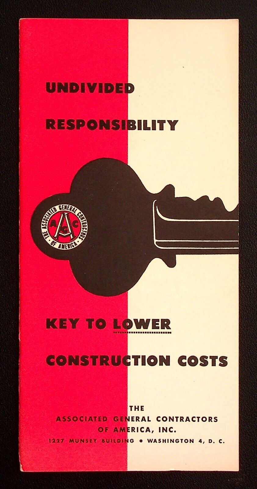The Associated General Contractors of America 1950 Booklet Brochure AGC Charter