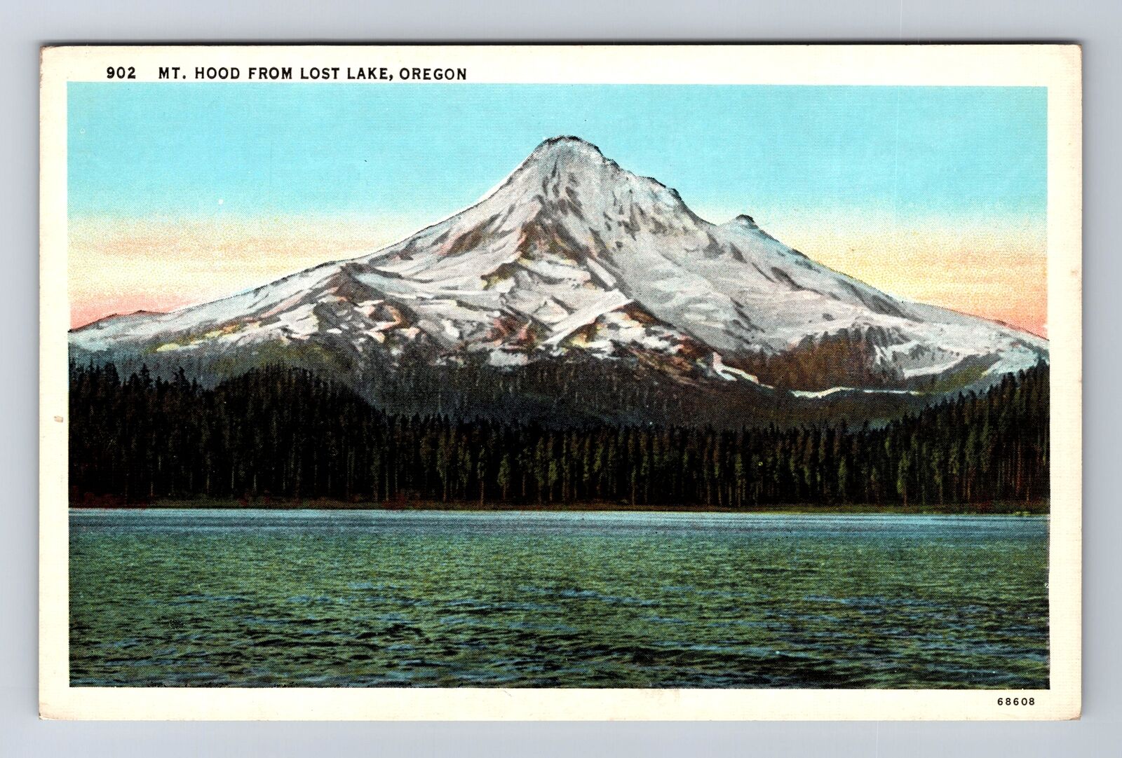 Lost Lake OR-Oregon, Mount Hood, Lost Lake, Antique Vintage PC Souvenir Postcard