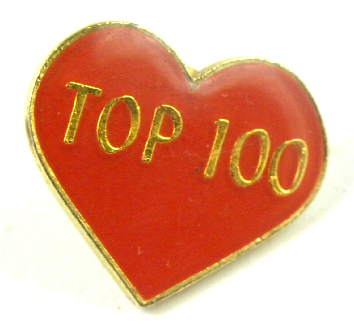 Vintage Top 100 Heart Pin Lapel Hat
