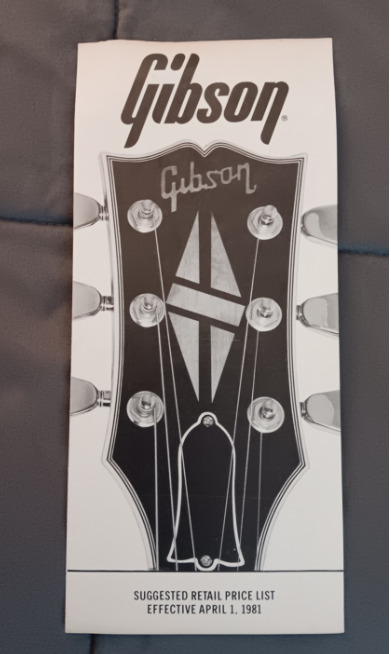 Gibson Vintage Gibson guitar price list 1981  plus extras