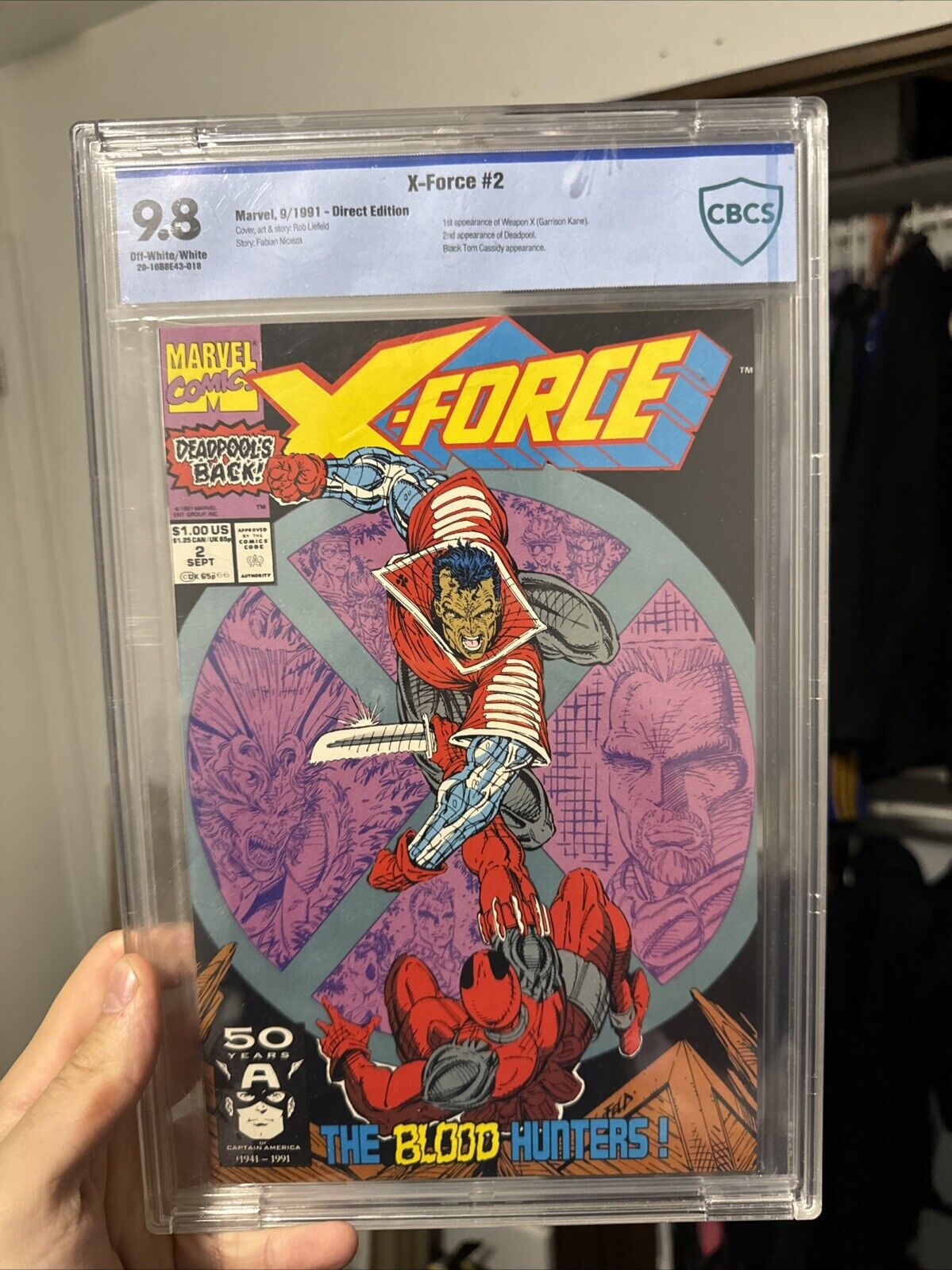 X-FORCE #2 CGC 9.8  2nd Deadpool App & 1st Weapon X Marvel 1991
