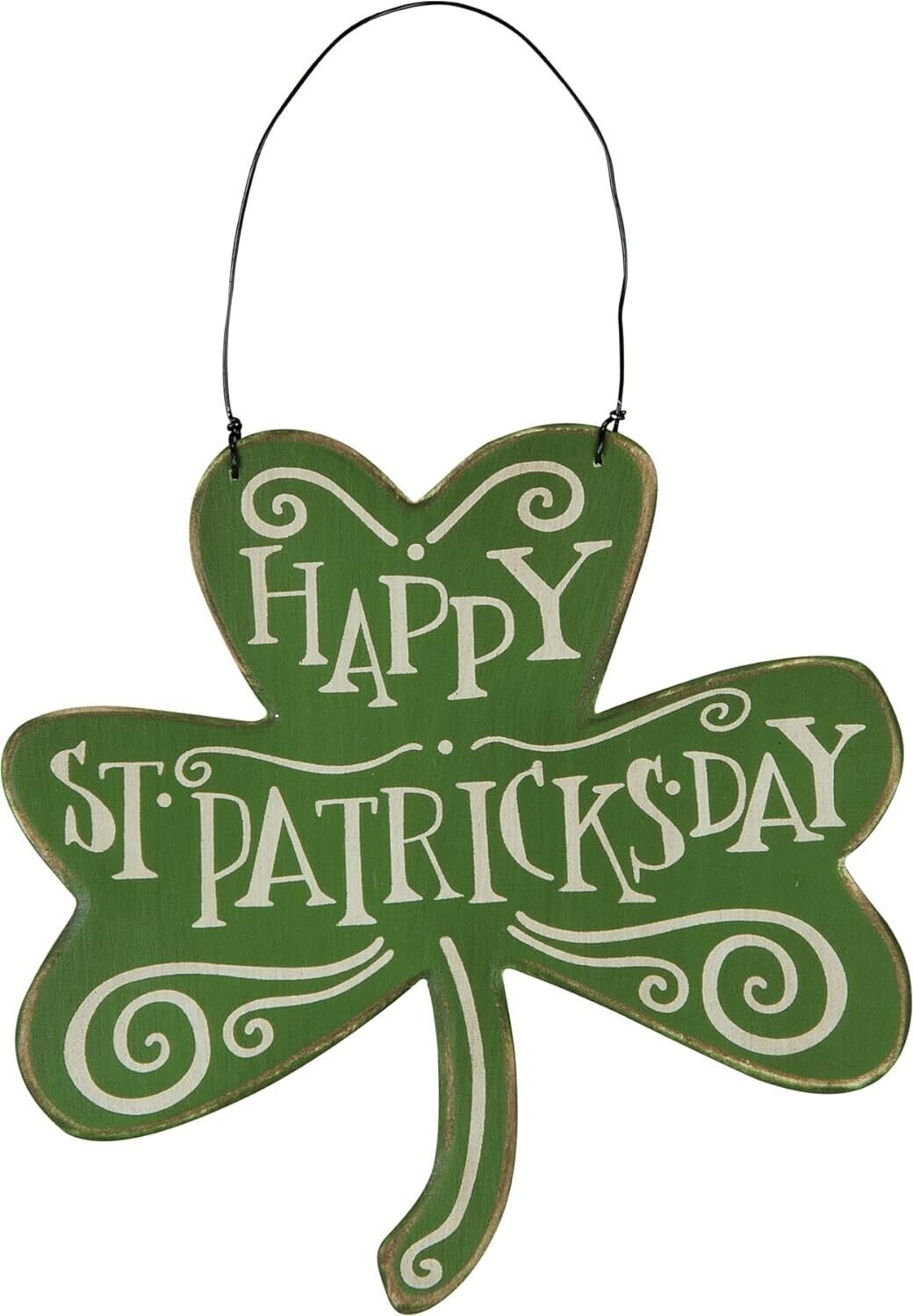 Primitives By Kathy Happy St Patricks Day Ornament Sign Irish Home Wreath Decor