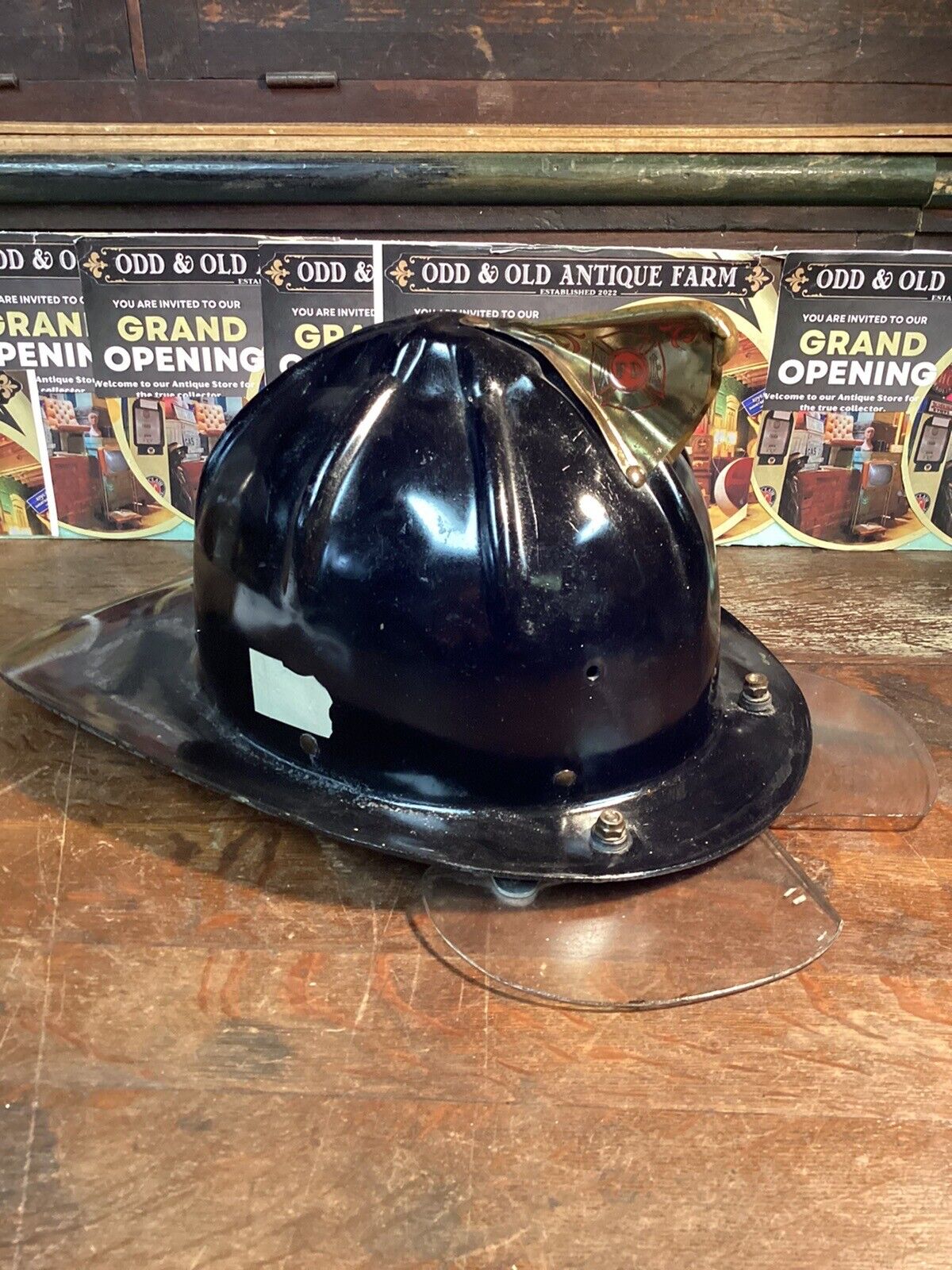 Vintage Cairns & Brother Fire Firefighter Helmet Bourke Eye Sheild Equipment Old