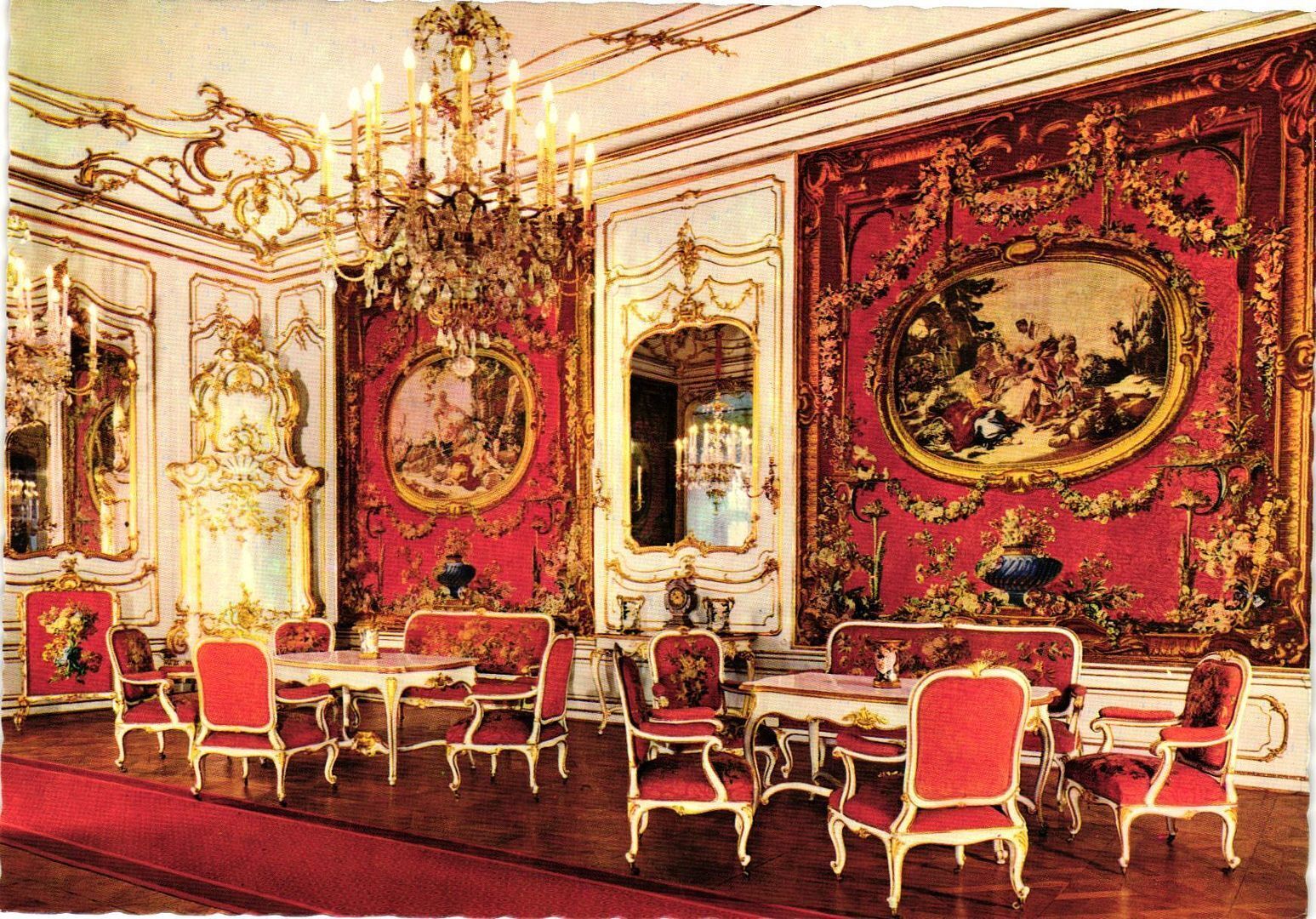 Vintage Postcard 4x6- Apartments of Alexander Red Room, Imperial Palace, Vienne