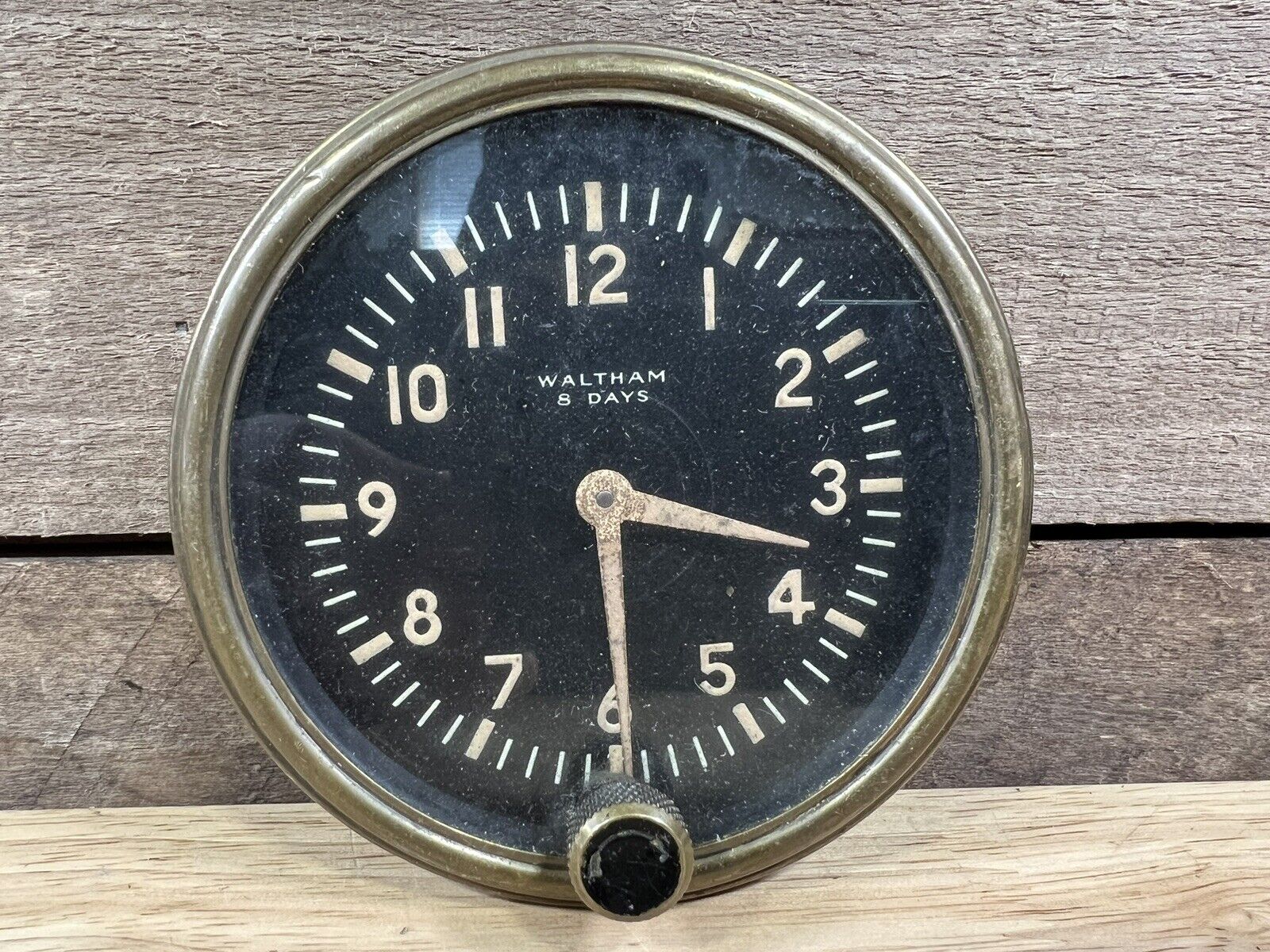 Vintage Waltham 8 Day Clock WWII 
