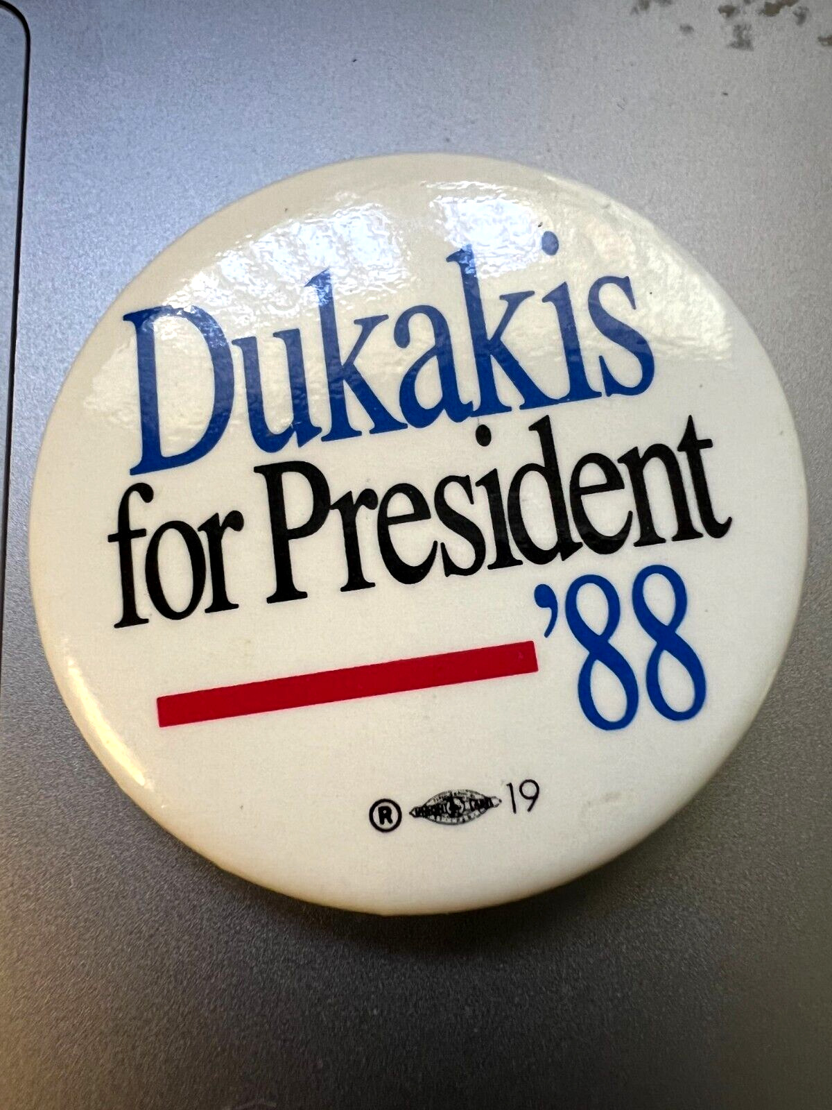 Vintage 1988 Dukakis for President button pin excellent condition