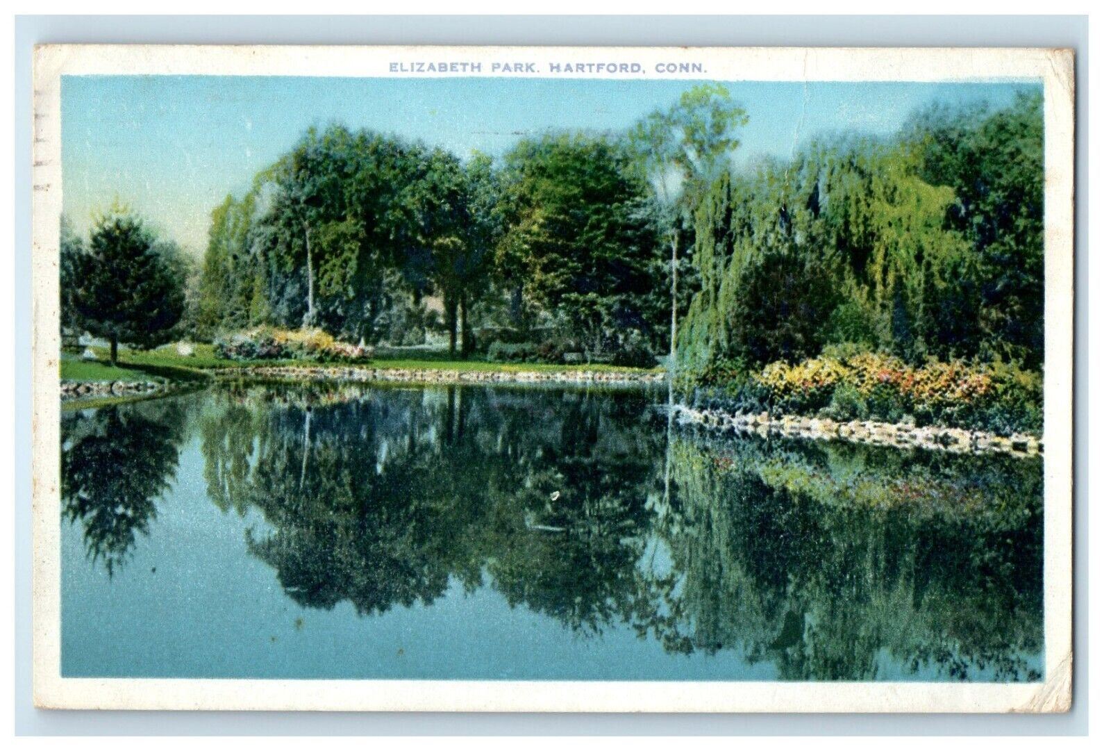 1921 View Of Elizabeth Park Hartford Connecticut CT Posted Vintage Postcard