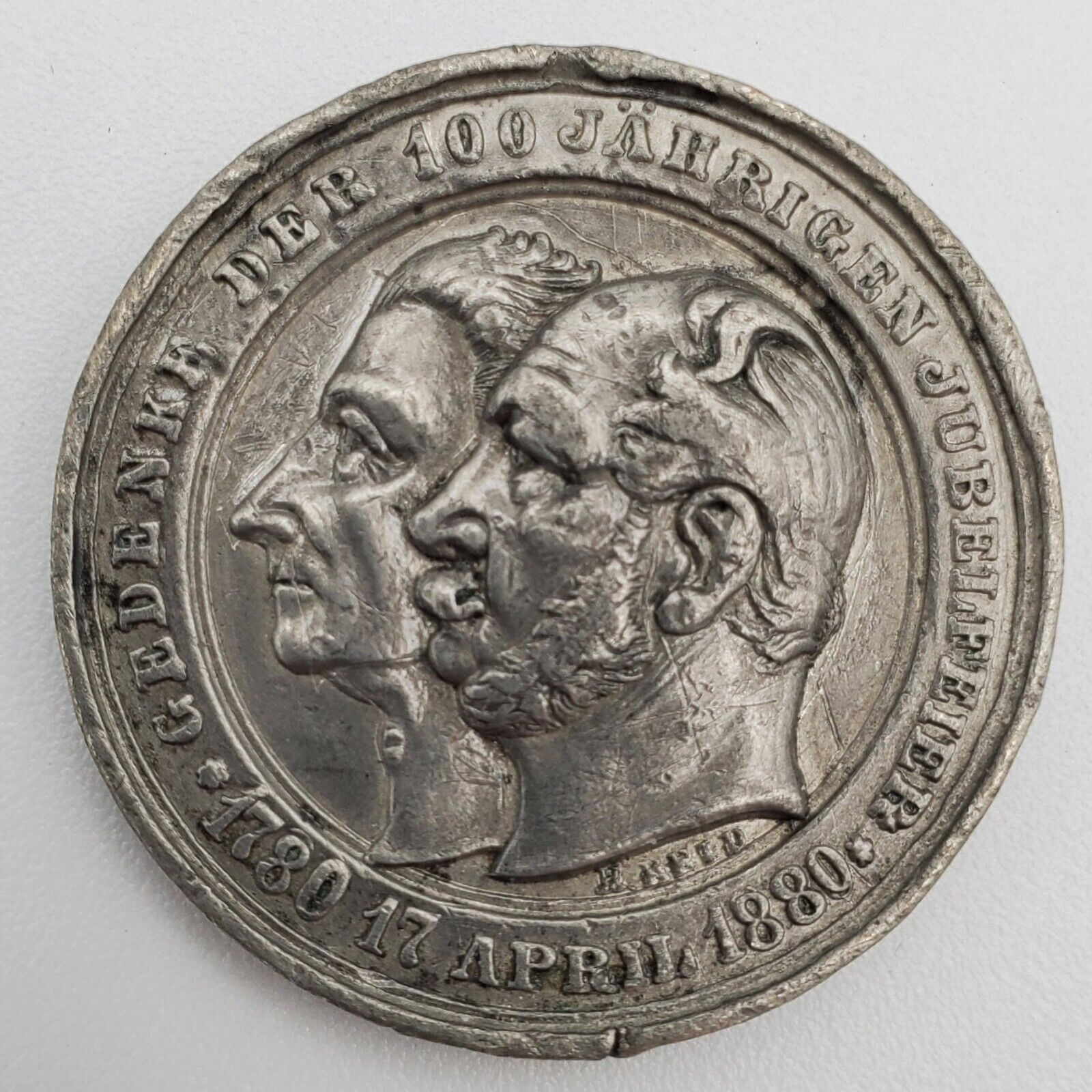Original German Medal token coin 1880 Frederick Wilhelm anniversary Prussia old