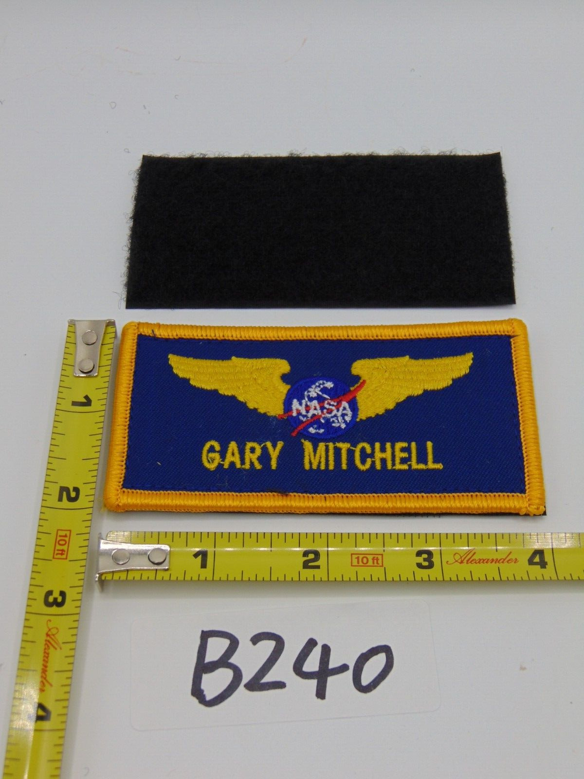 Nasa Blue & Gold Name Tag Embroidered Patch Removable 4\