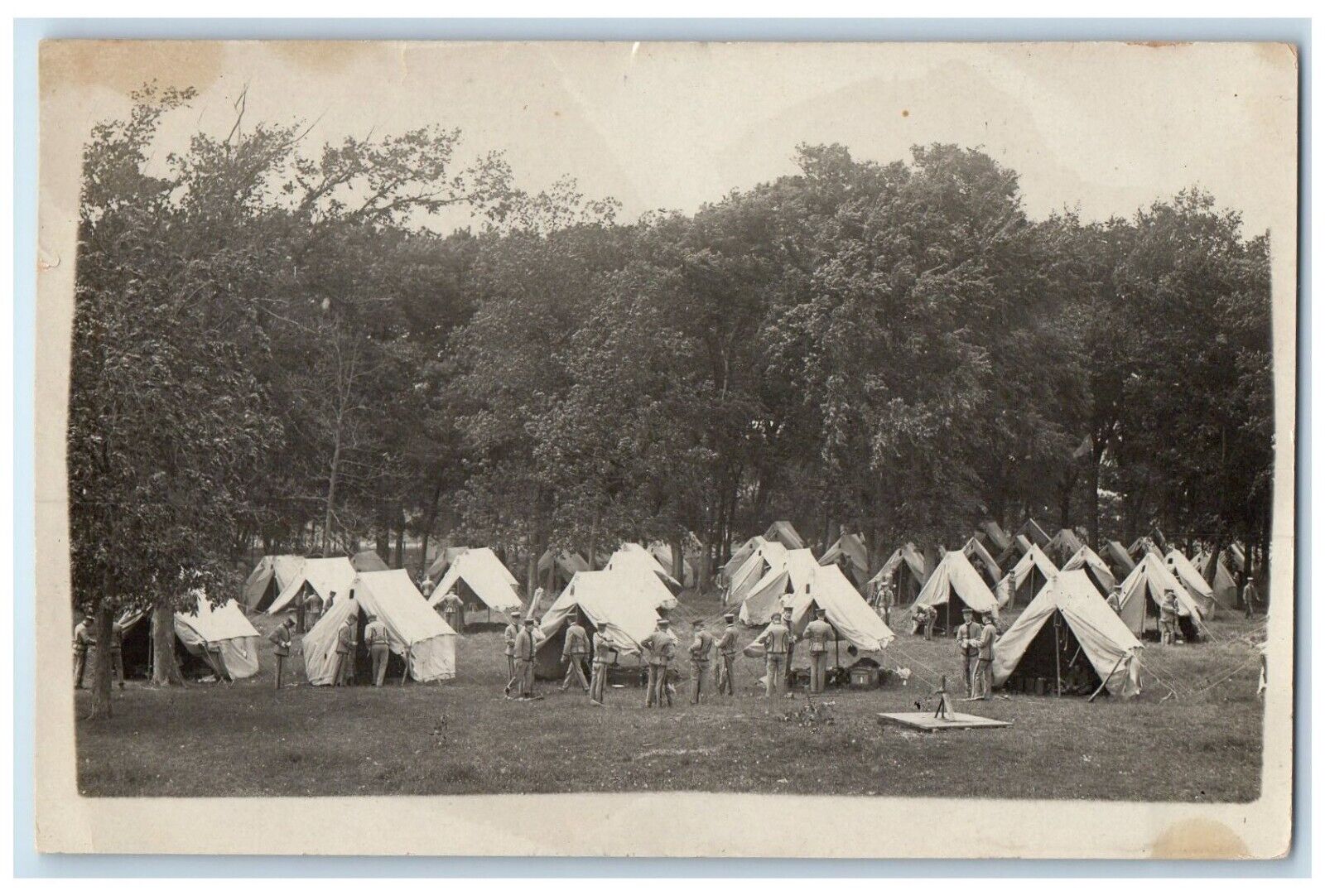 c1910's US Military Solider Camp Tent RPPC Photo Unposted Antique Postcard